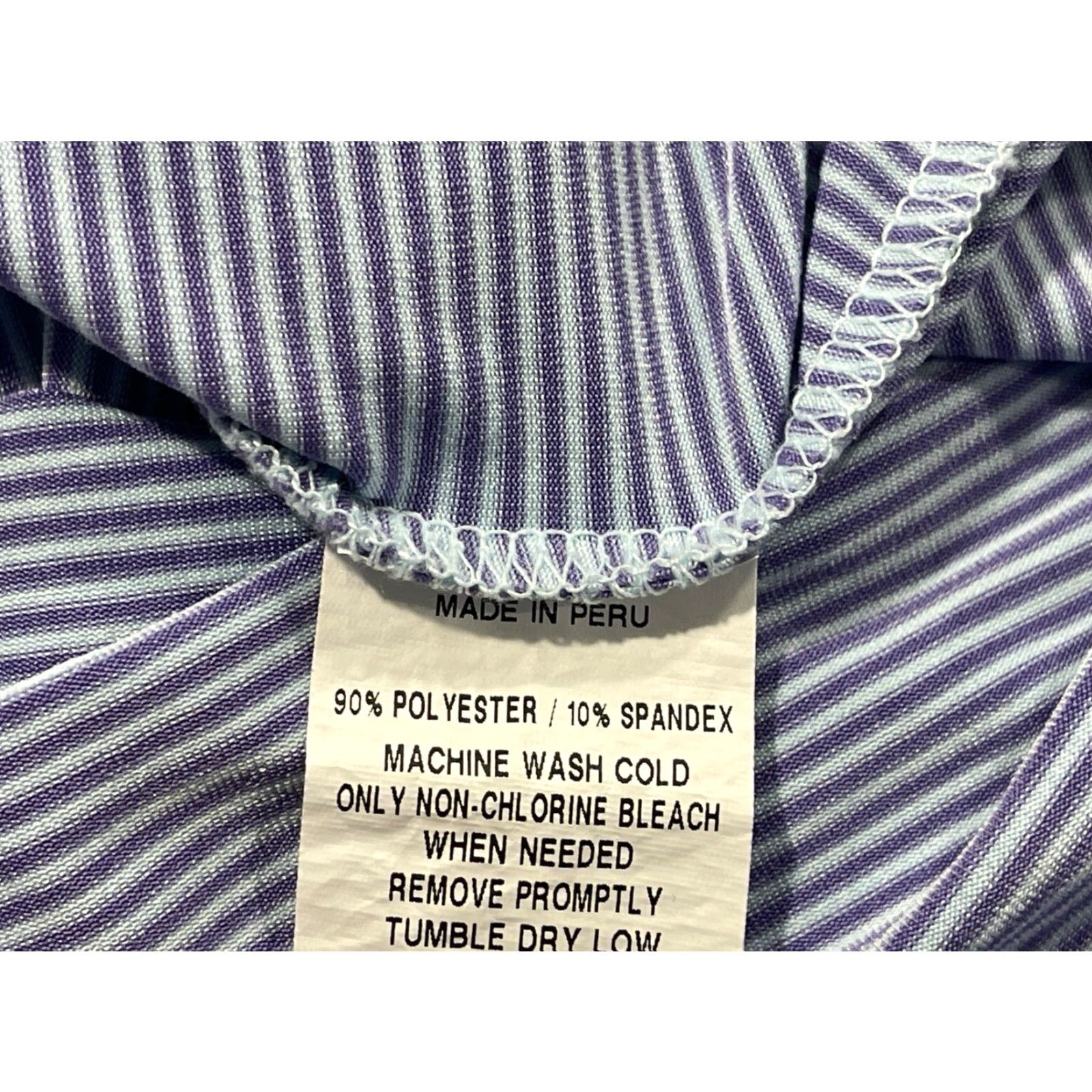 Vintage Greyson Polo Shirt Mens Large Purple Striped Short Sleeve Performance Golf Shirt Size US L / EU 52-54 / 3 - 6 Thumbnail