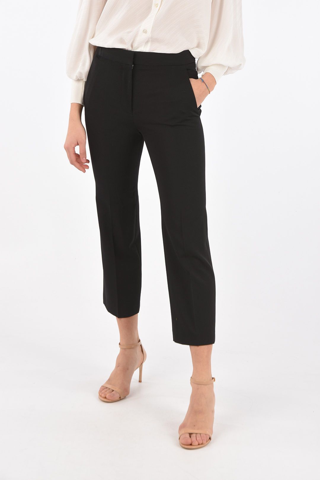 Stella McCartney og1mm0824 Hidden Fastening Wool Pant in Black Size 30" / US 8 / IT 44 - 1 Thumbnail