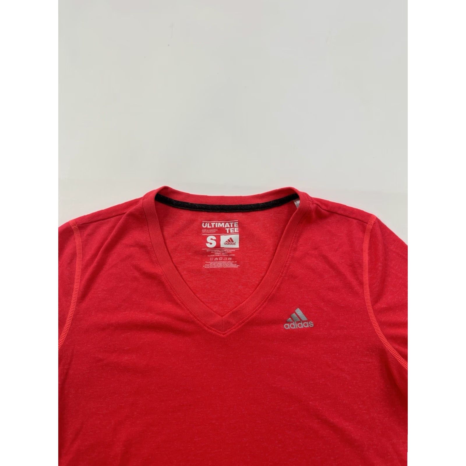 Adidas Adidas Shirt Womens Small Orange V-Neck Pullover Athletic Ultimate Tee Size S / US 4 / IT 40 - 2 Thumbnail