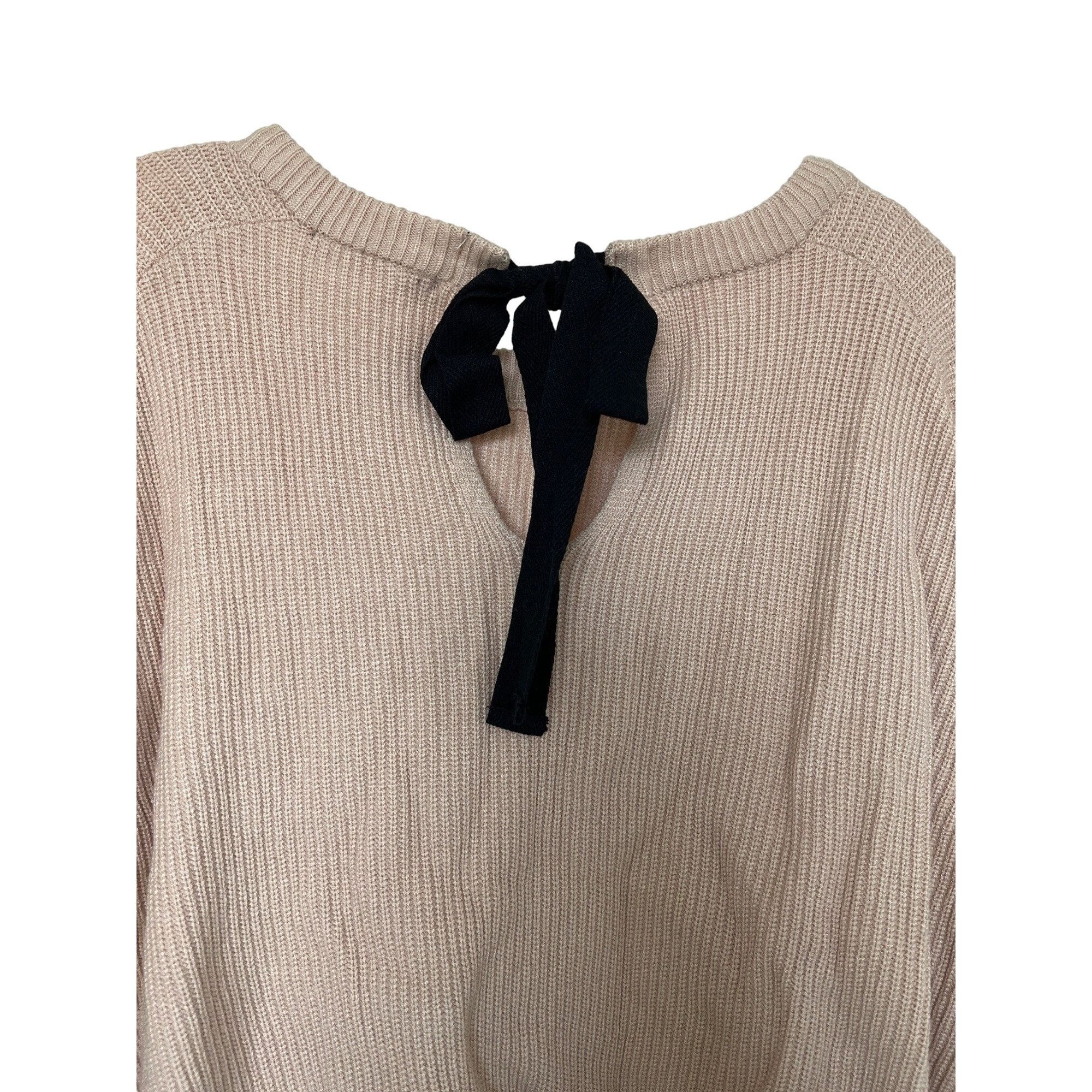Zara Zara Knit Pale Pink Sweater Ribbed Texture Bow Back Detail Size S / US 4 / IT 40 - 8 Thumbnail
