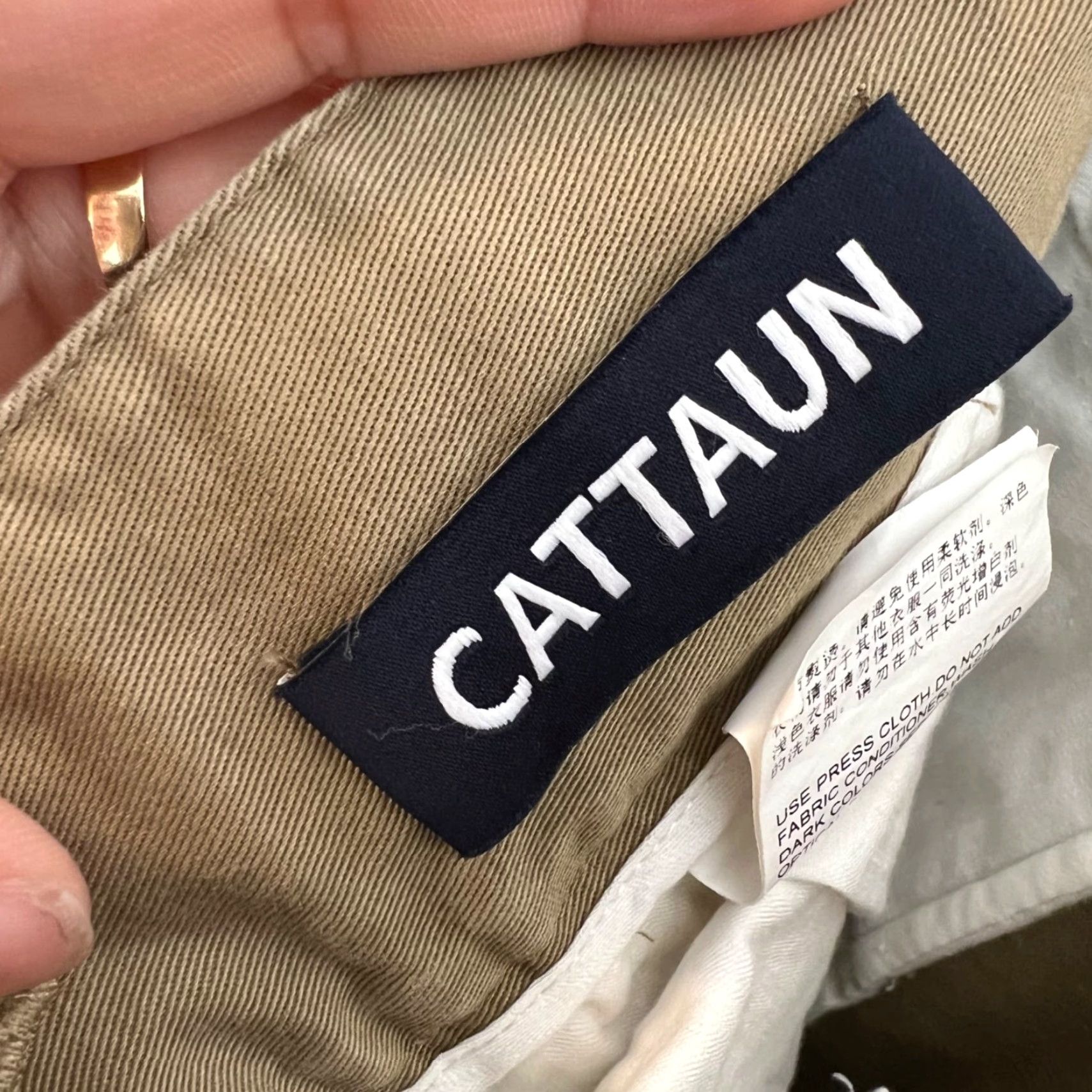 Vintage Cattaun Mens Pleated High-Waist Khaki Trousers Size 28 Beige Cotton Spandex Dress Pants Tapered Inseam 24 in Adjustable Waist Straps Mens Size US 28 / EU 44 - 3 Thumbnail