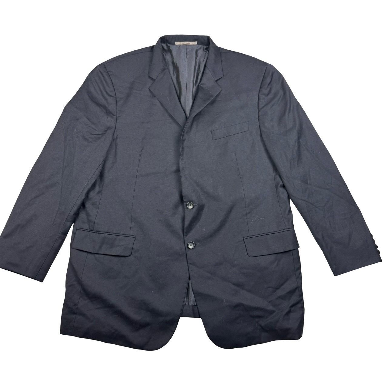 Hickey Freeman Hickey Freeman Wilburn Men’s Wool 2-Button Blazer Navy Blue Size 48L - 2 Thumbnail