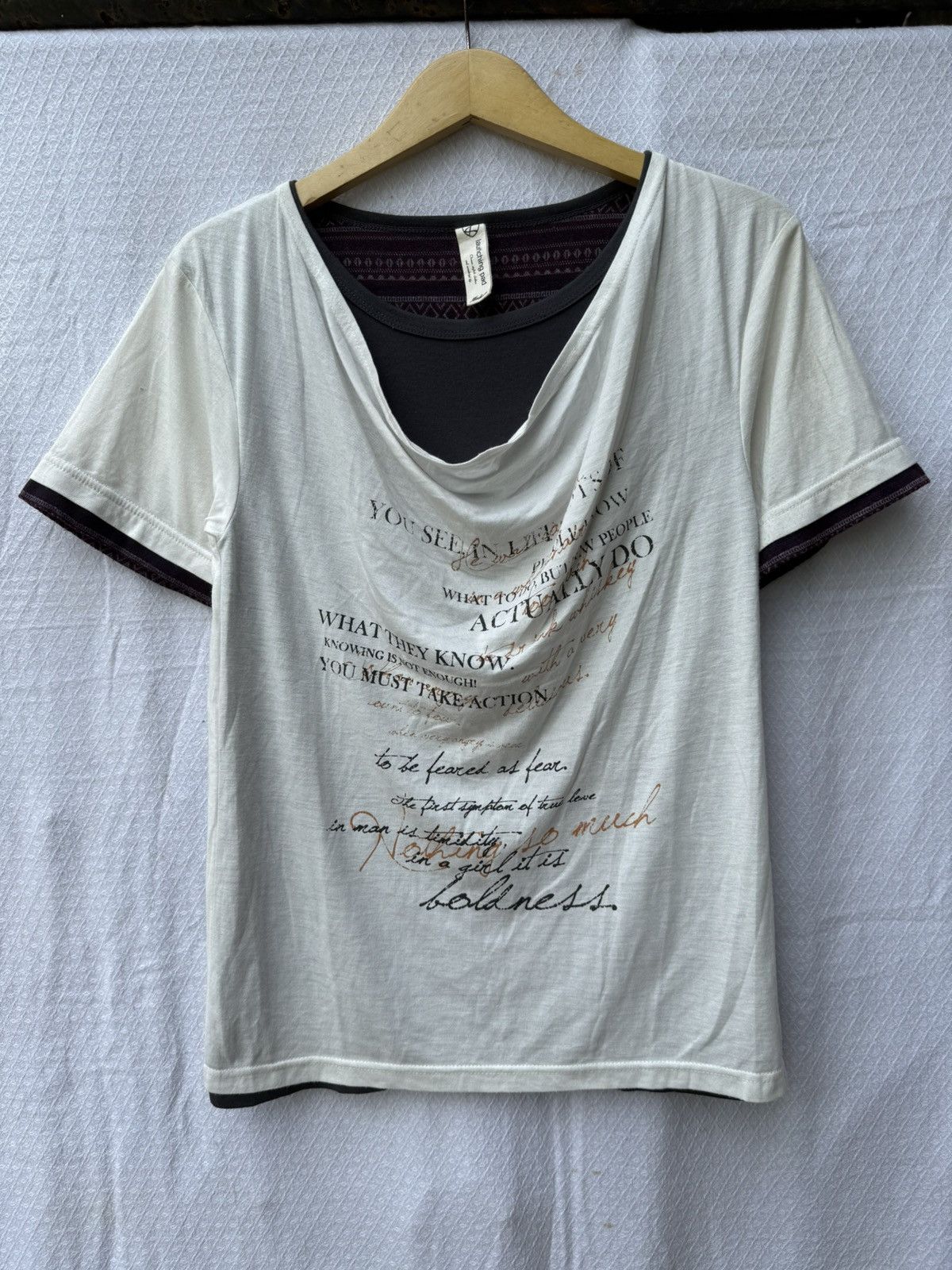 Japanese Brand Double Layer Japanese Poem Tee Size US M / EU 48-50 / 2 - 1 Thumbnail