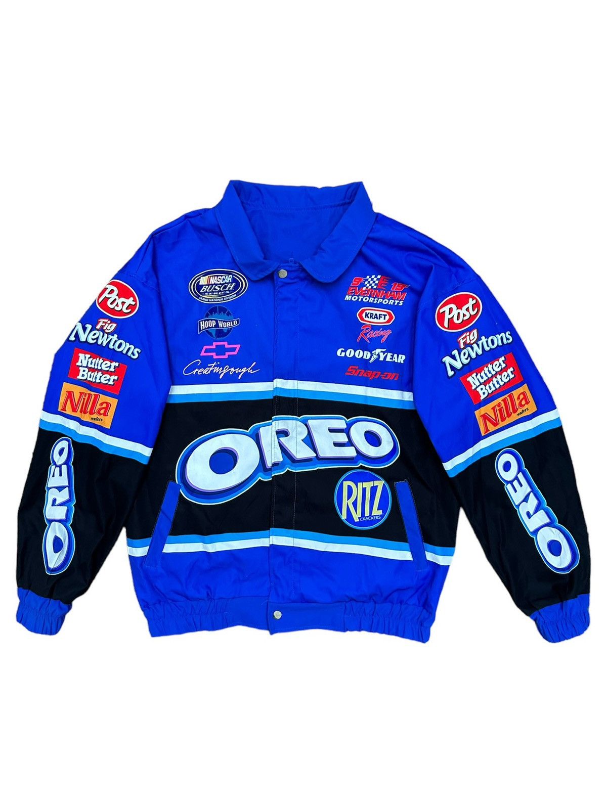 Blue vintage oreo discount nascar racing jacket