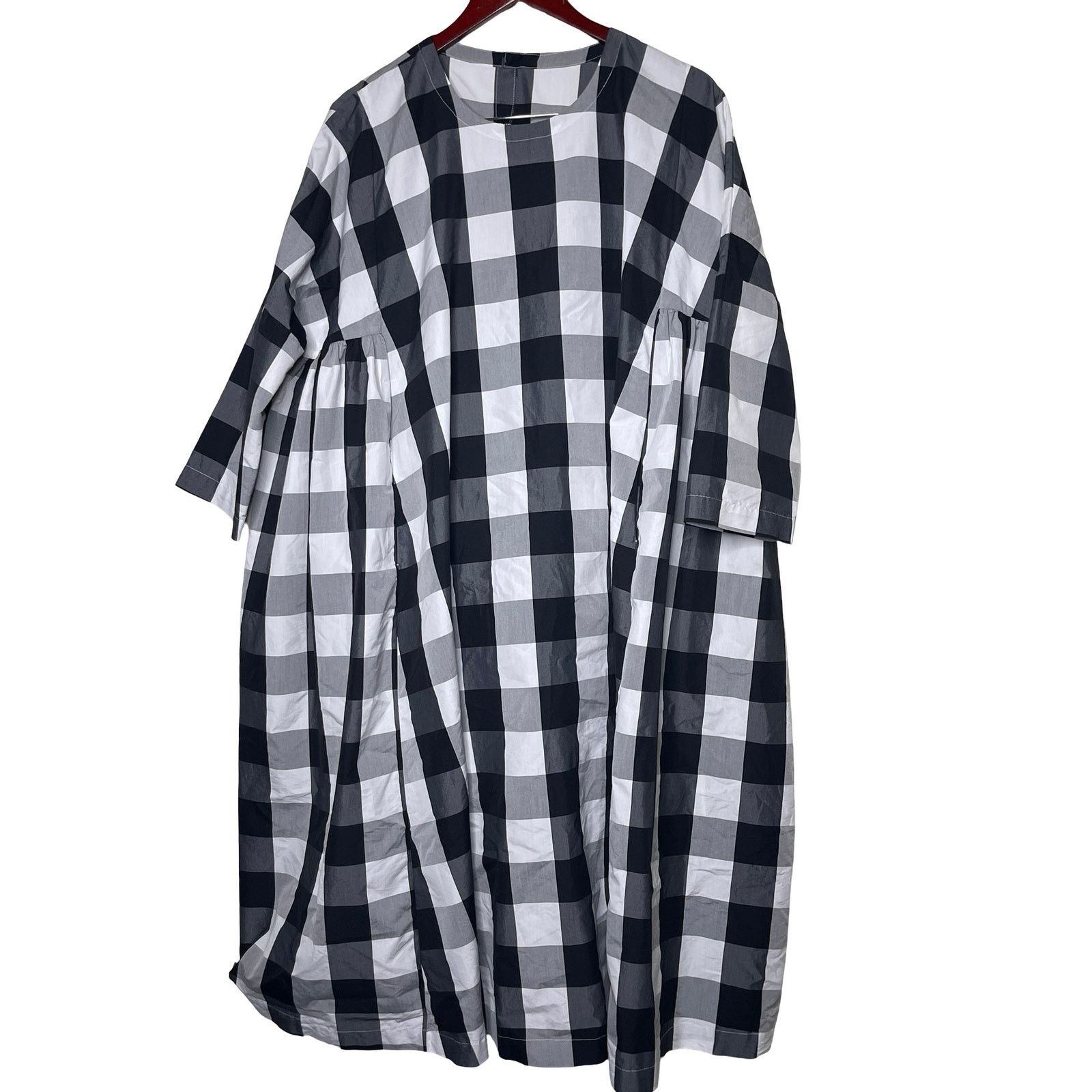 Other Veritecoeur Black White Gingham Cotton Dress One Size Size ONE SIZE - 2 Thumbnail