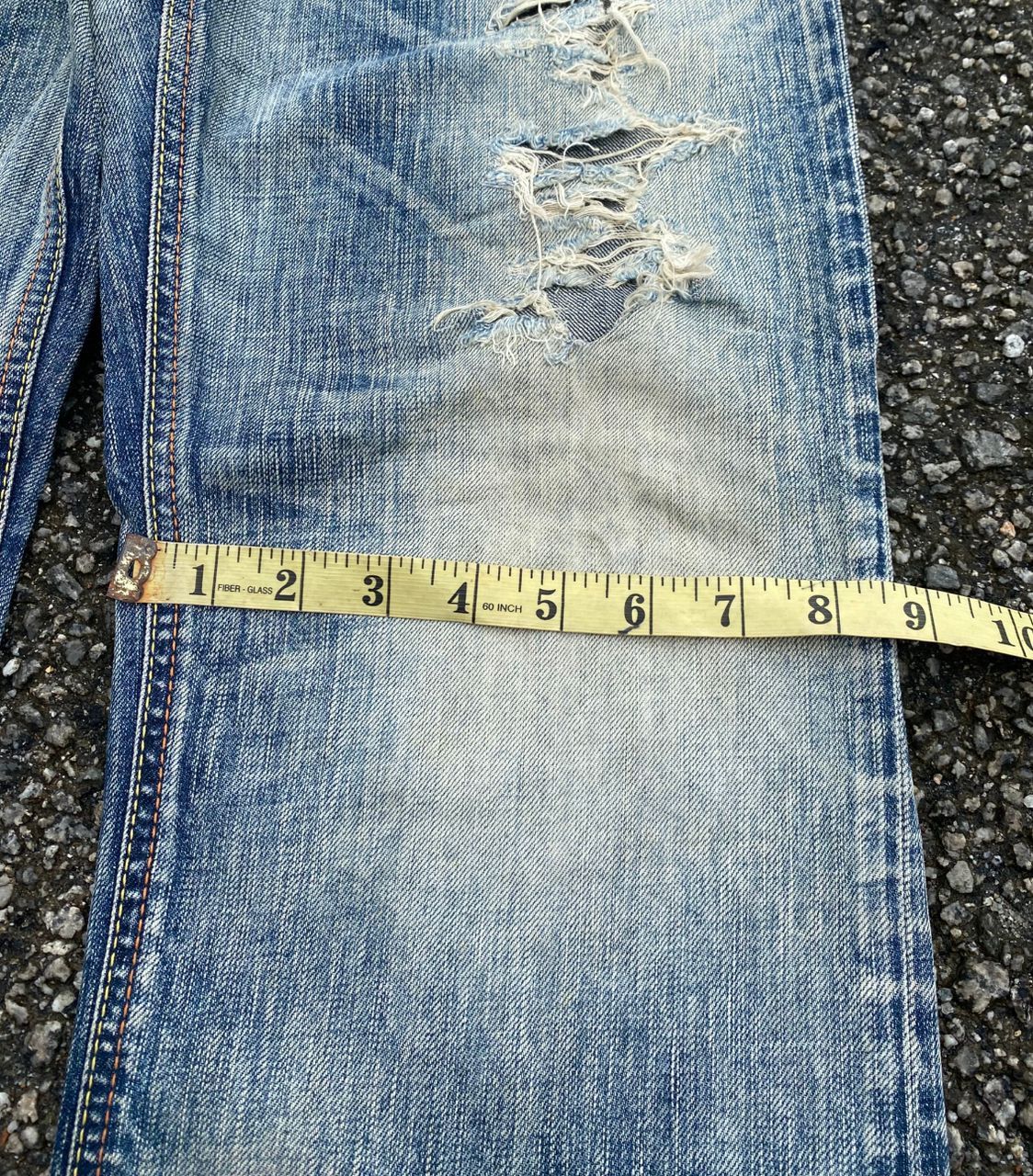 Edwin 💥FLARE💥VINTAGE EDWIN 503 BLUE DISTRESSED DENIM Denim Size US 31 - 6 Thumbnail