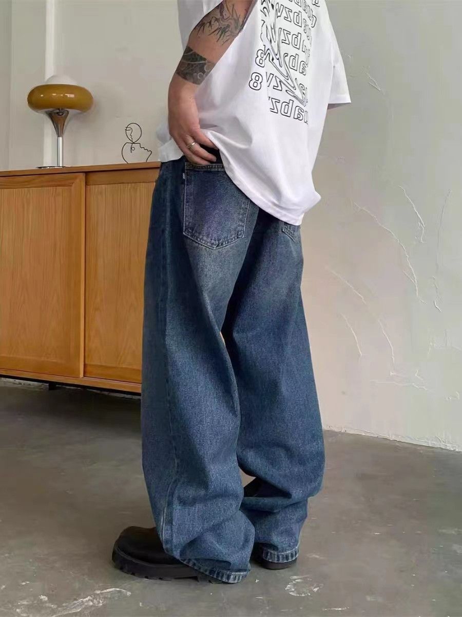Japanese Brand × Jean Retro washed distressed heavyweight wide leg jeans Size US 30 / EU 46 - 3 Thumbnail