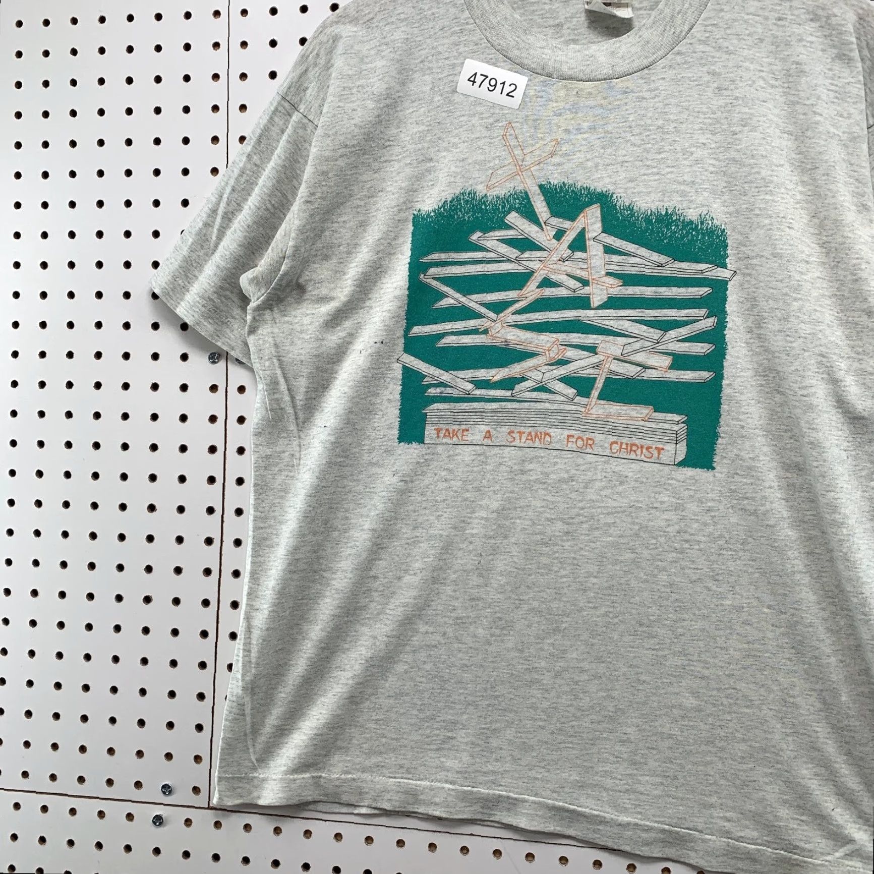 Fruit Of The Loom VINTAGE Jesus Religious T Shirt Mens L Take Stand For Christ Staten Island Shirt Mens L Beige 90s Summer 1990s Cotton Graphic Print"} Size US L / EU 52-54 / 3 - 5 Thumbnail