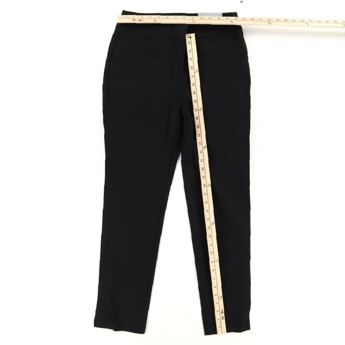 Vintage Chicos Stretch So Slimming Brigitte Slim Rayon Woven Career Pants Black Men's 4R Size 27" / US 4 / IT 40 - 3 Thumbnail