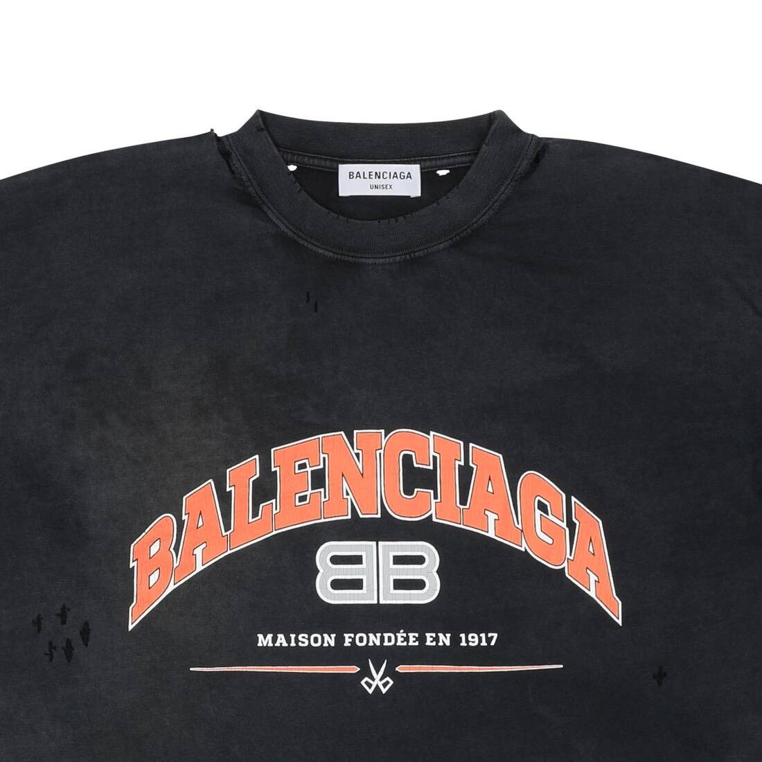 Balenciaga o1in1g0326 Maison Balenciaga T-Shirt Medium Fit in Black Size S / US 4 / IT 40 - 7 Thumbnail
