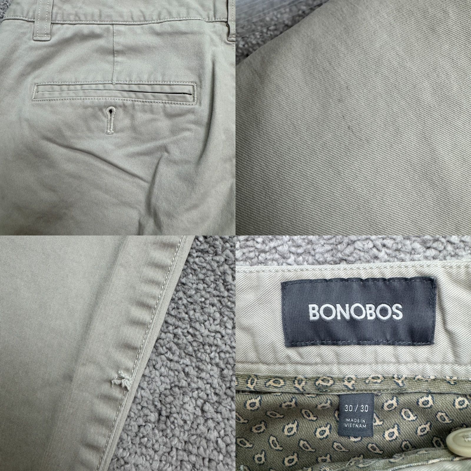 Bonobos Bonobos Chino Pants Mens 30x30 Beige Cotton Straight Leg Casual Size US 30 / EU 46 - 8 Thumbnail