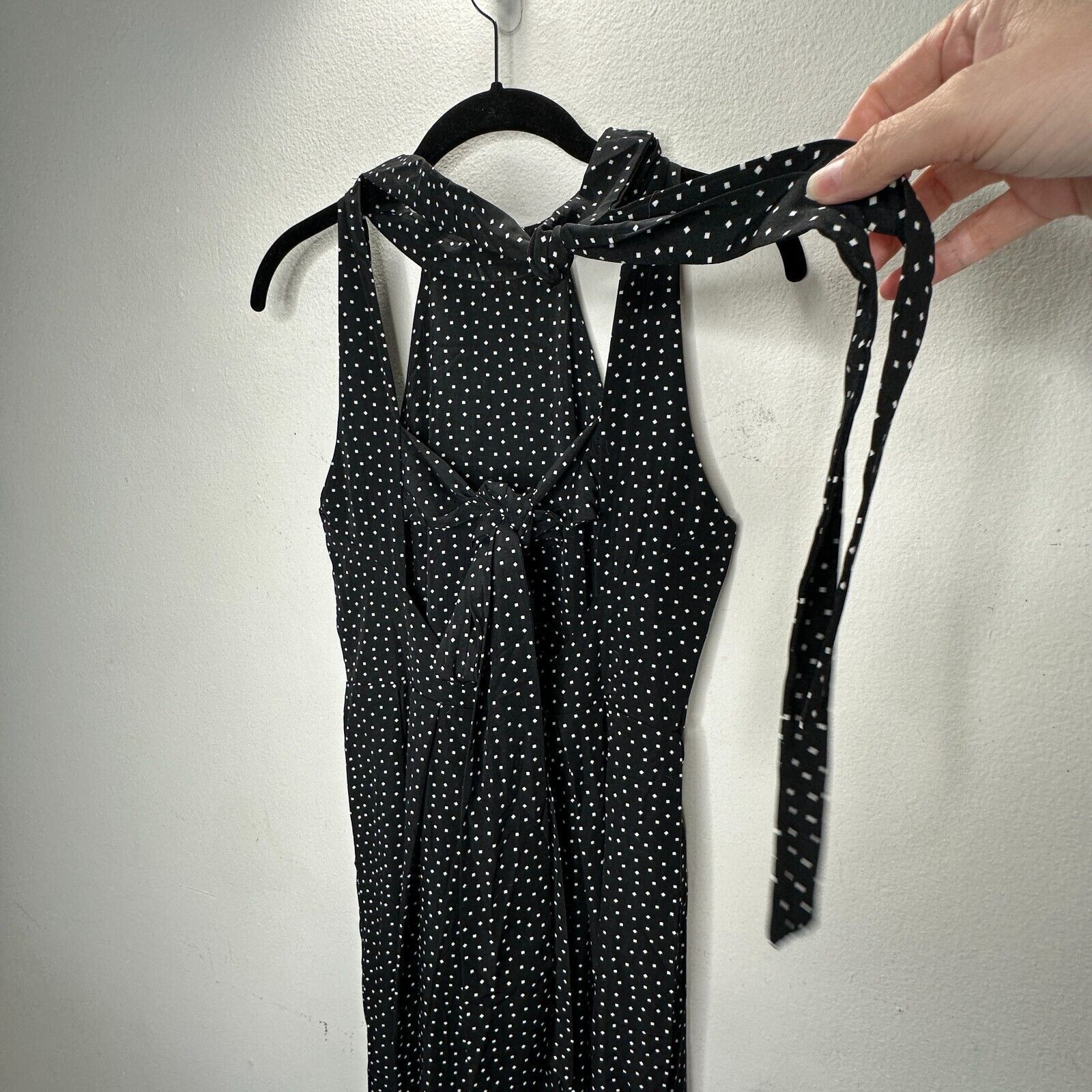 Other Audrey Halterneck Polka Dot Open Tie Back Pleat Leg Jumpsuit Size 27" / US 4 / IT 40 - 7 Thumbnail