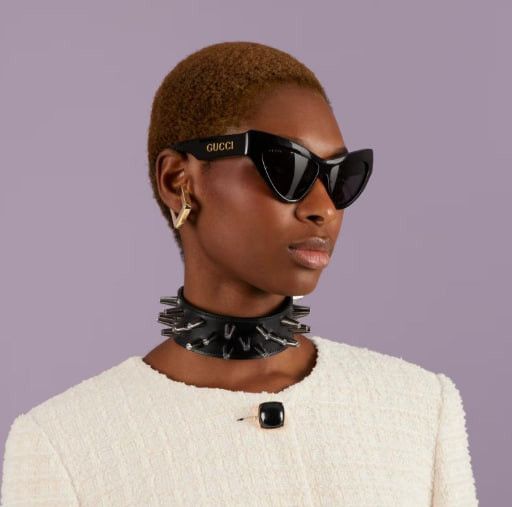 Gucci NEW GUCCI GG1294S 001 WOMEN SHINY BLACK CAT EYE SUNGLASSES Size ONE SIZE - 3 Thumbnail