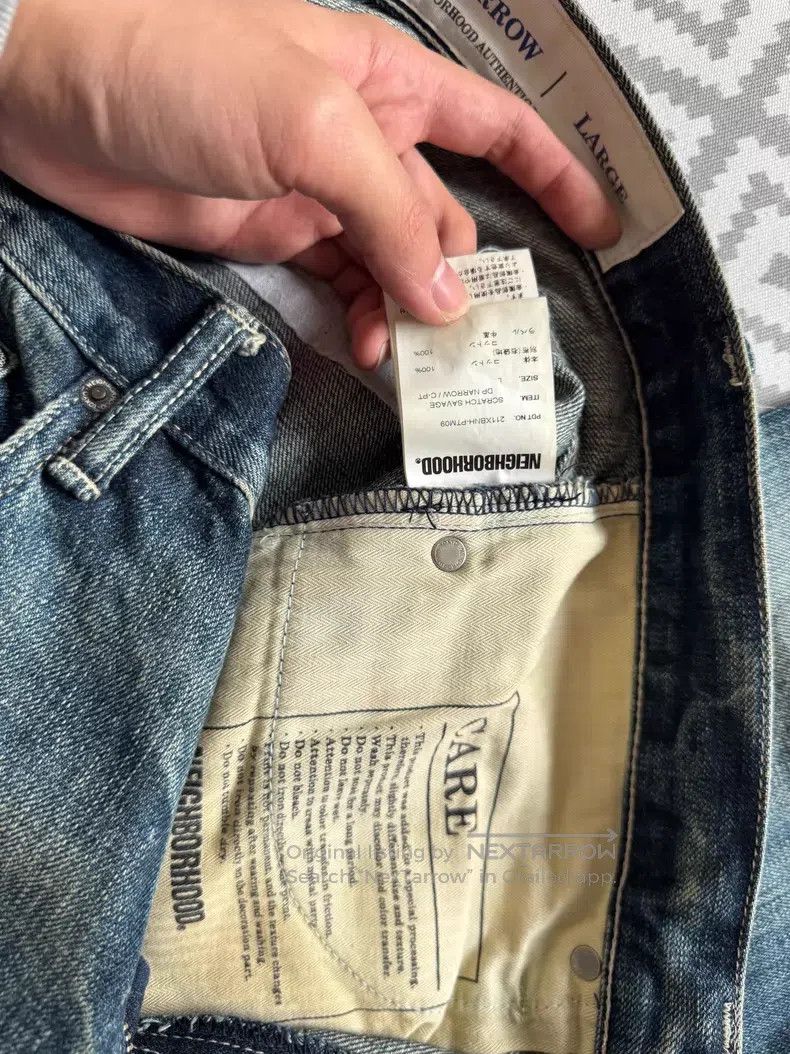 Neighborhood Neighborhood size L Ripped Destroyed Scratch Denim Jeans Size US 27 - 3 Thumbnail