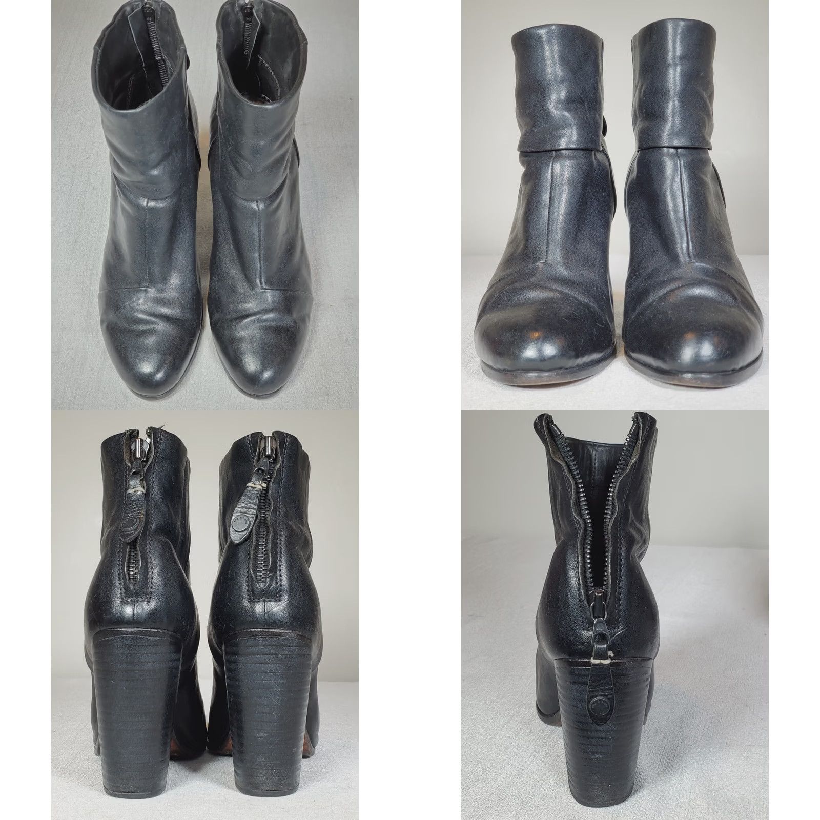 Rag & Bone Rag & bone Newbury Black Leather Heel Ankle Boots Women's US 8 EU 38.5 Size US 8 / IT 38 - 8 Thumbnail