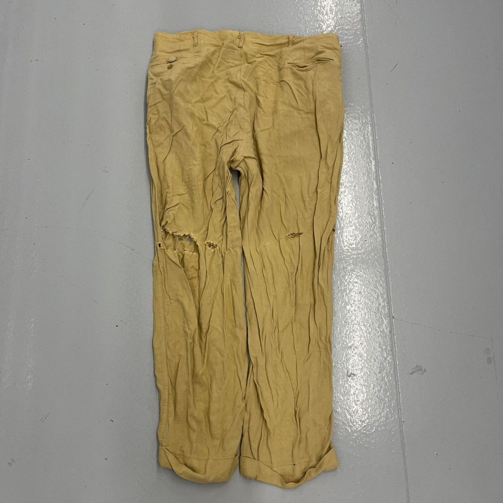 Other Vintage 50s Chico Slack Tan Rayon Pattern Trousers 36x29 Size US 36 / EU 52 - 3 Thumbnail