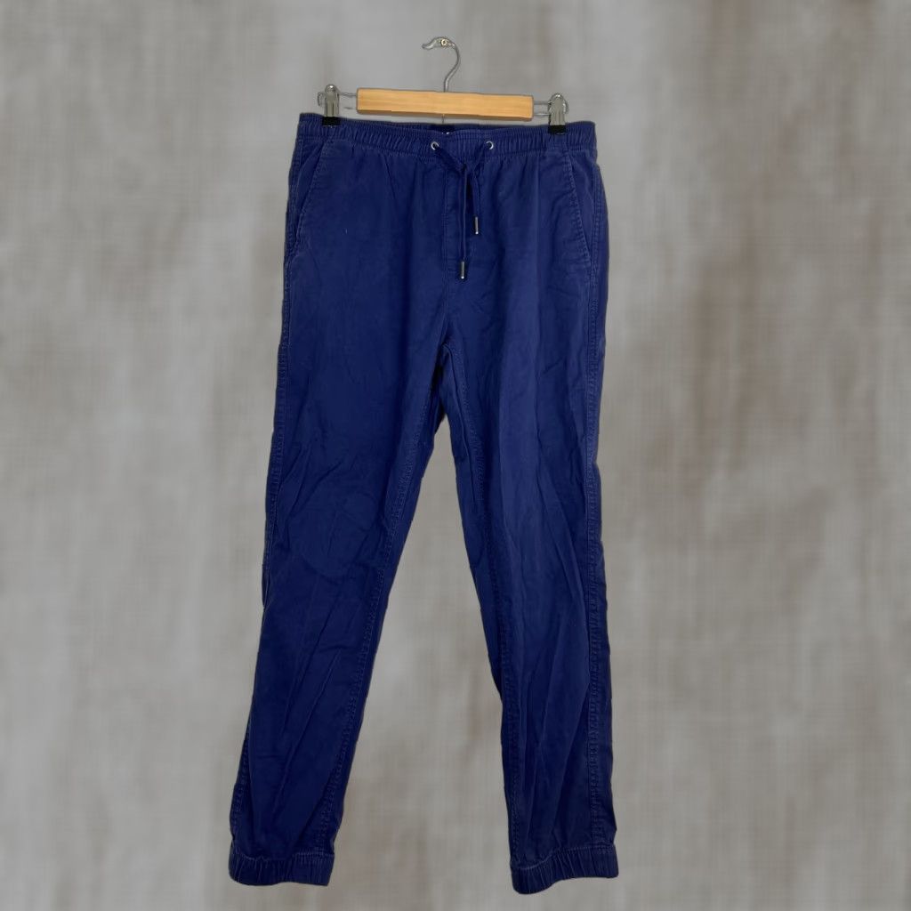 Gap Gap Mens Small Cotton Spandex Navy Blue Joggers Ankle Drawstring 28in Inseam Pants Size US 29 - 1 Thumbnail