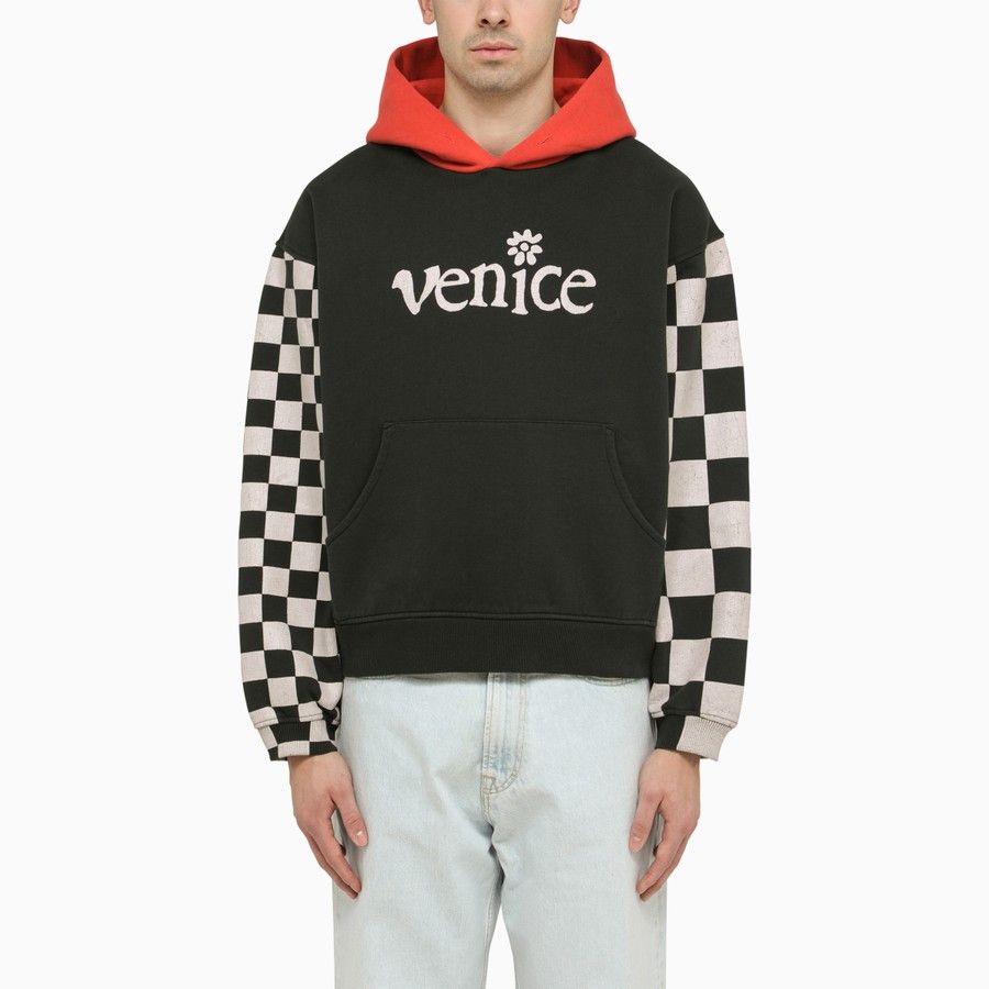 image of Erl O1D2Blof0424 Venice Hoodie In Black/white, Men's (Size XL)