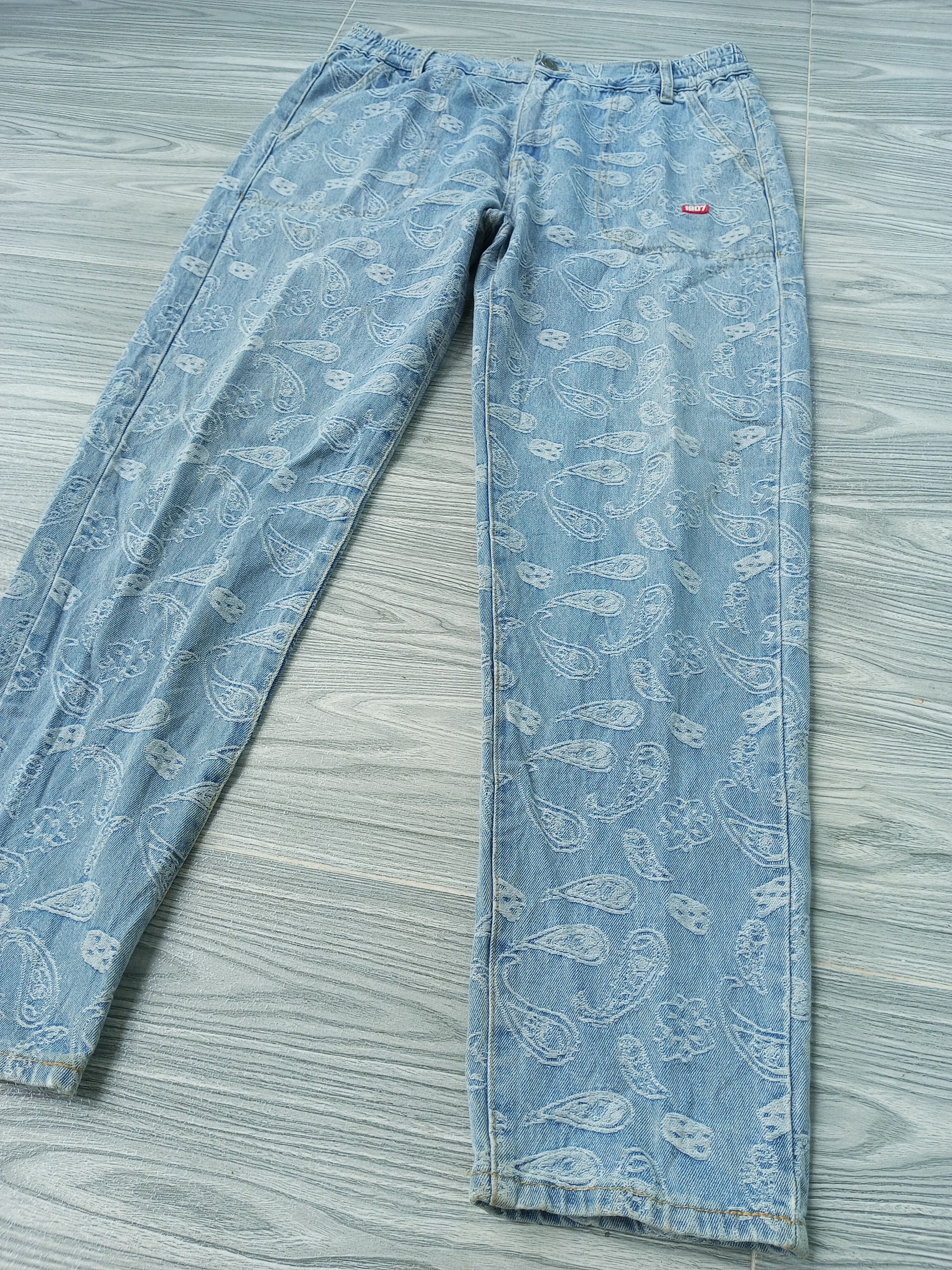 Japanese Brand Baggy Paisley denim manace style Size US 34 / EU 50 - 2 Thumbnail