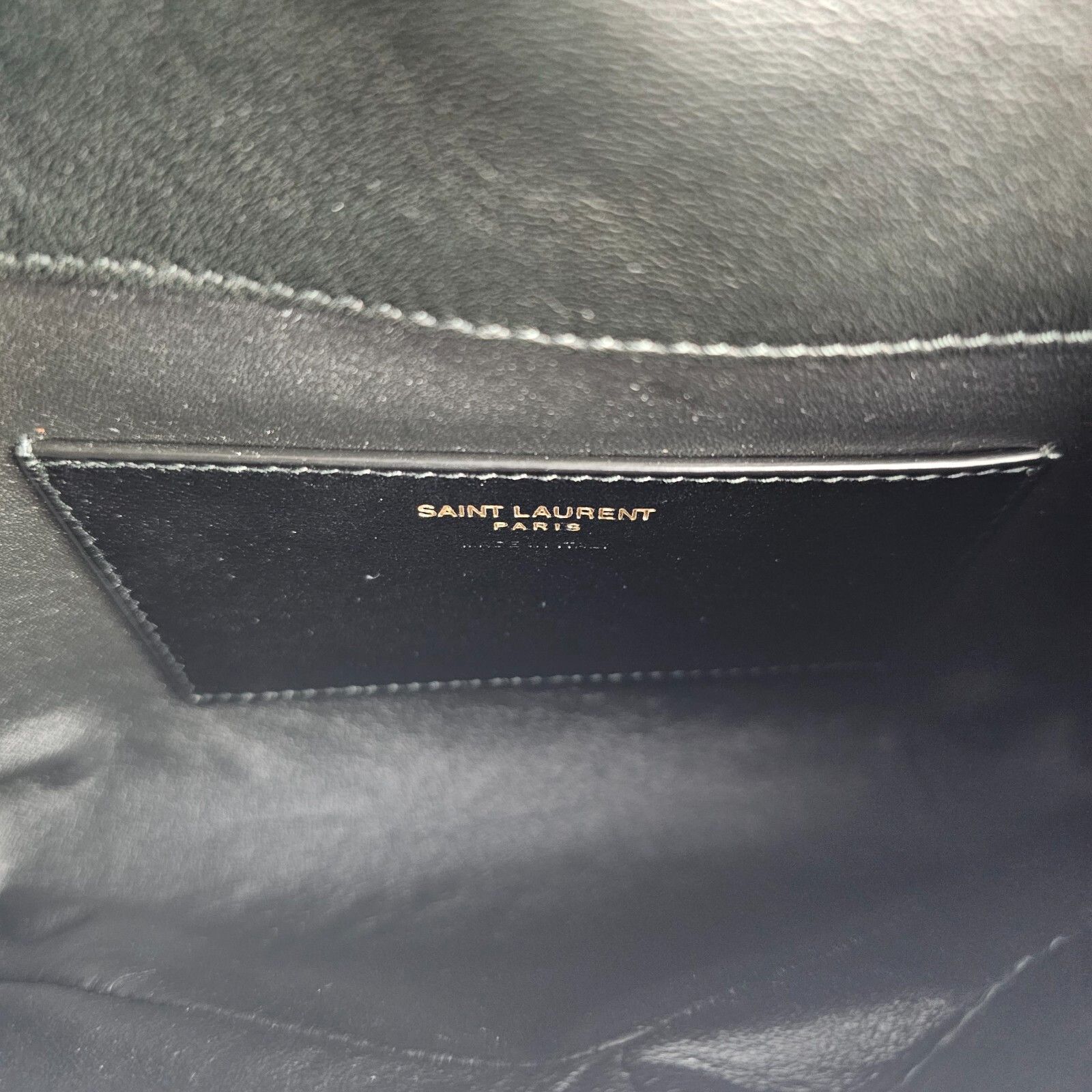 Saint Laurent Paris SAINT LAURENT Cassandre Small Black Leather Envelope Pouch B Size ONE SIZE - 9 Thumbnail