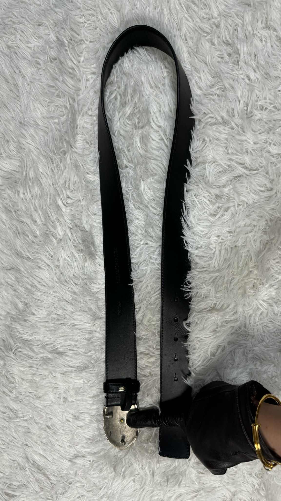 Versace Gianni Versace Vintage Black Leather Medusa Leather Belt Size 32 - 8 Thumbnail