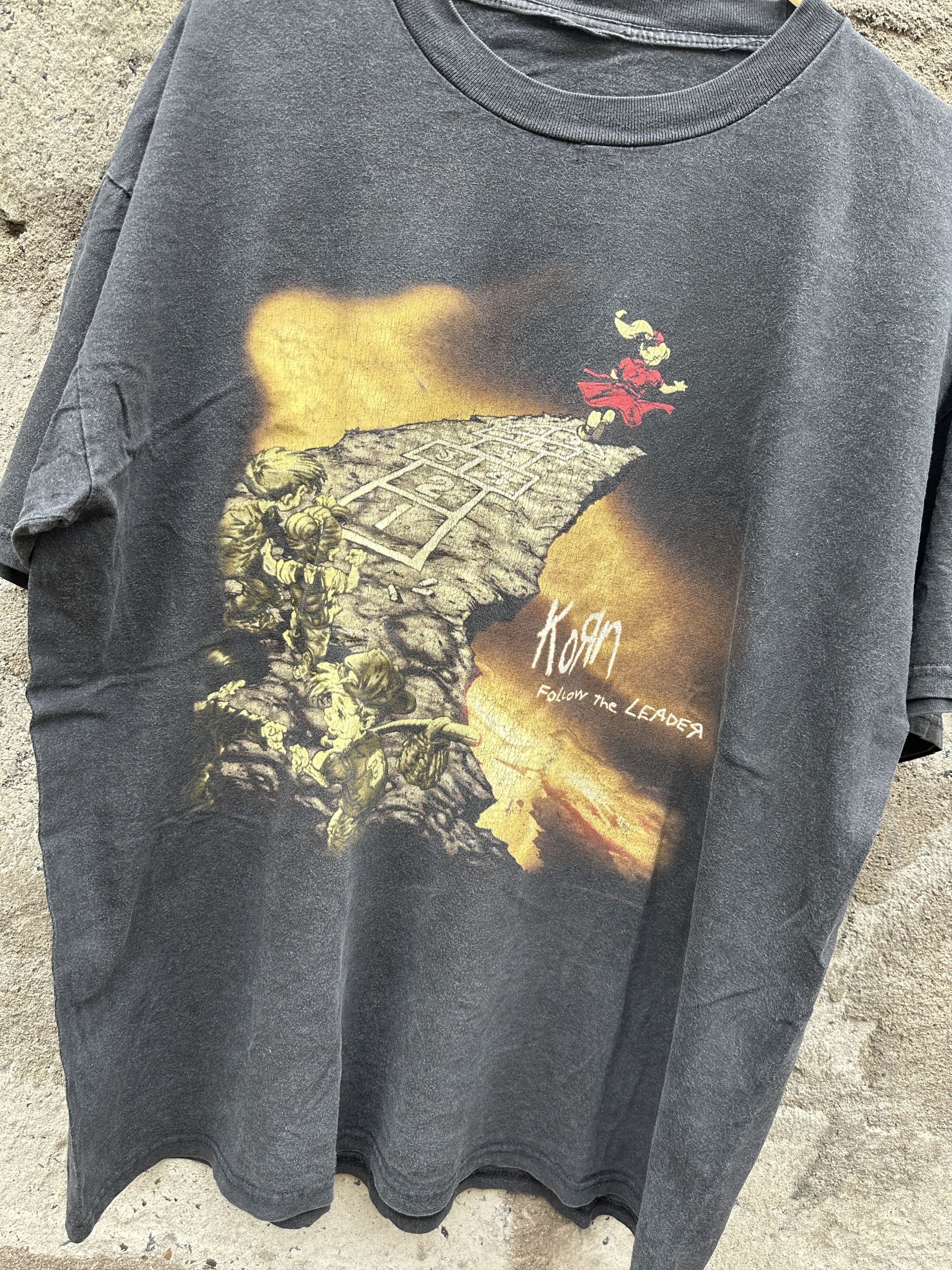 Giant Vintage 90s Korn “Follow the Leader” Rare Nu Metal T-Shirt Size US XL / EU 56 / 4 - 2 Thumbnail