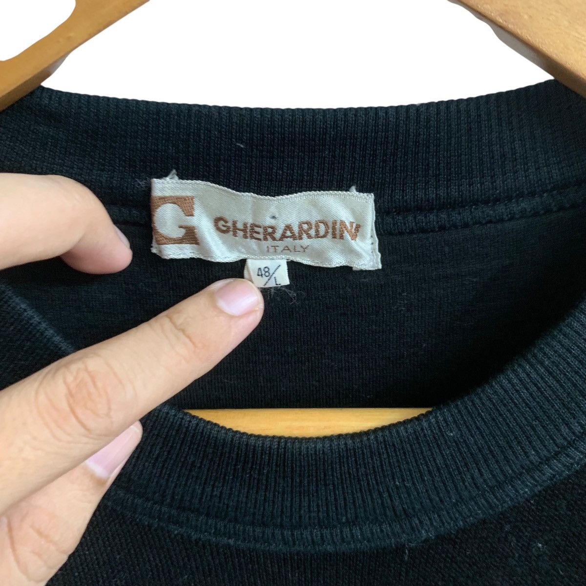 Vintage Black Spell Out Gherardini Sweatshirt Vintage Large Size US L / EU 52-54 / 3 - 3 Thumbnail
