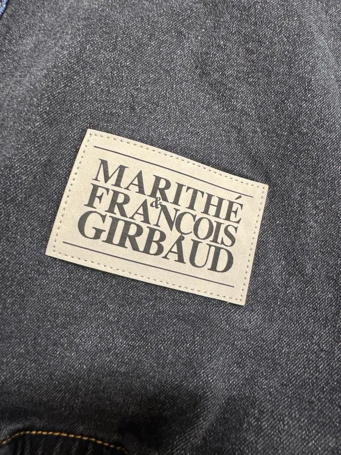 Marithe + Francois Girbaud 1990s Marithé + François Girbaud Navy Grey Two Tone Denim Jacket Size US L / EU 52-54 / 3 - 12 Thumbnail