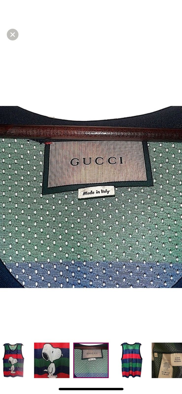 Gucci Authentic Gucci x Peanuts 16 AW Snoopy Mesh Tank Top Size US S / EU 44-46 / 1 - 3 Thumbnail