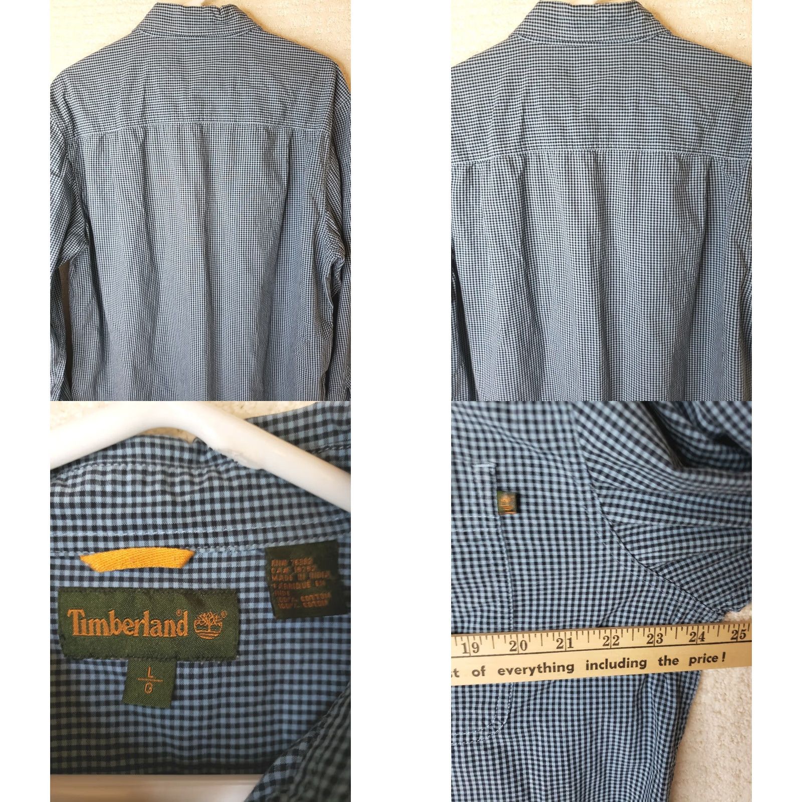 Timberland Timberland Shirt Mens L Blue Black Check Button-Front Long Sleeve Casual Workwear Outdoor Outdoors 90s? Size US L / EU 52-54 / 3 - 8 Thumbnail