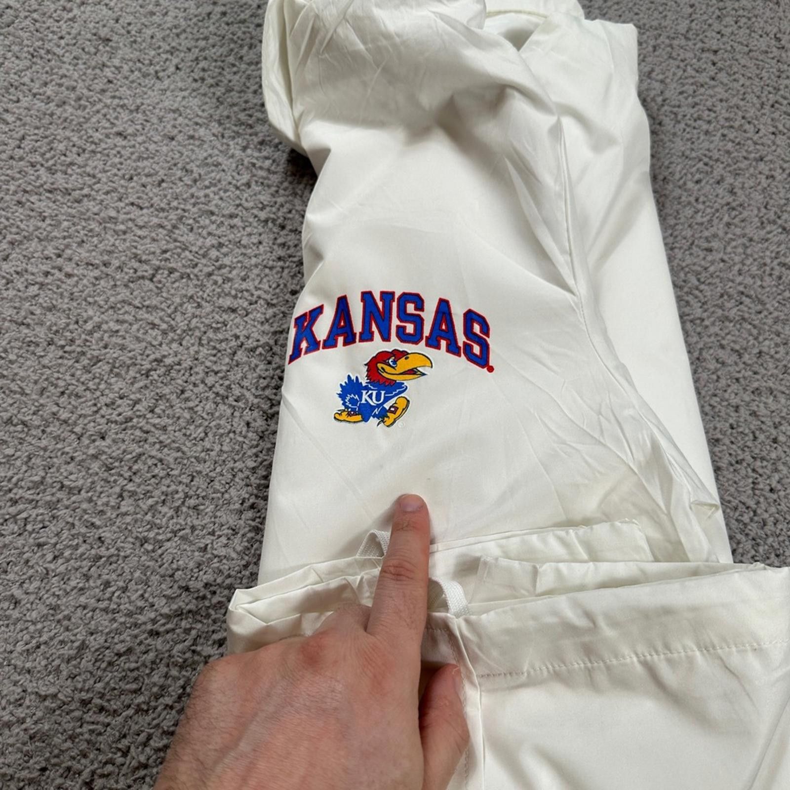 Champion Champion Kansas Jayhawks White Coaches Jacket Snap Button Size US M / EU 48-50 / 2 - 8 Thumbnail