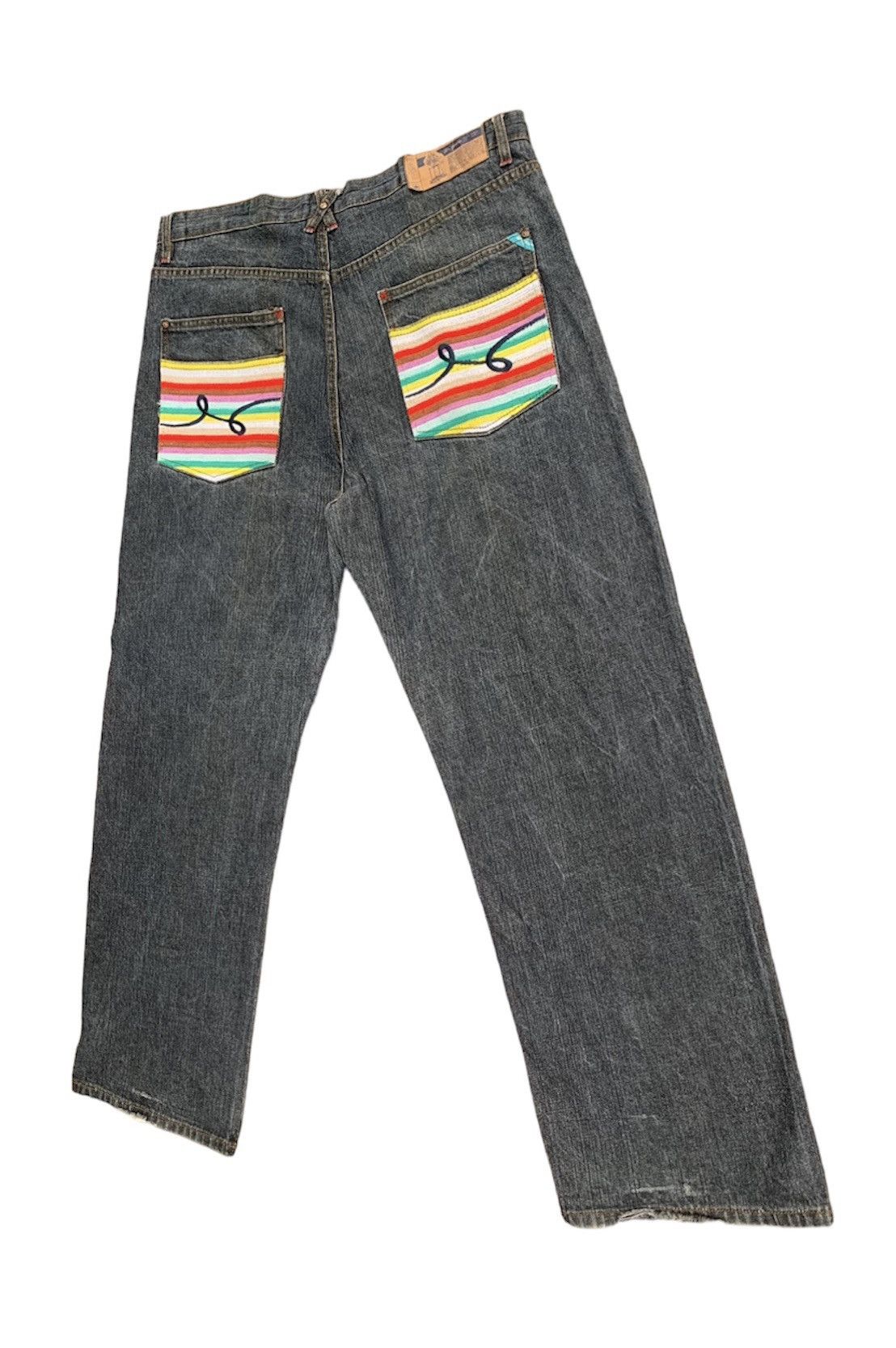 Vintage L.R.G Hip Hop Make Jeans Not War Baggy Denim Pants Size US 38 / EU 54 - 5 Thumbnail