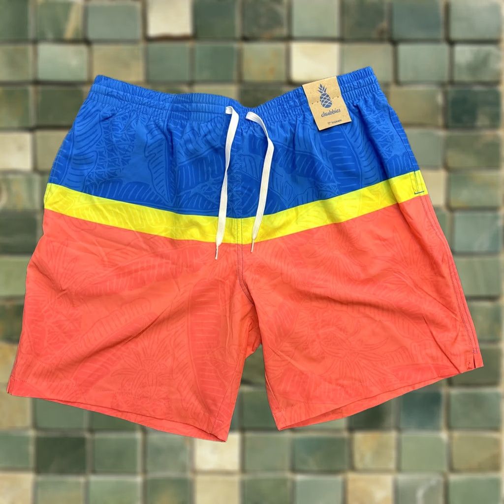 Chubbies CHUBBIES THE SQUARELY CIRCLES 7" LINED CLASSIC SWIM TRUNKS Men's 2XL POCKETS Size US 39 - 1 Thumbnail