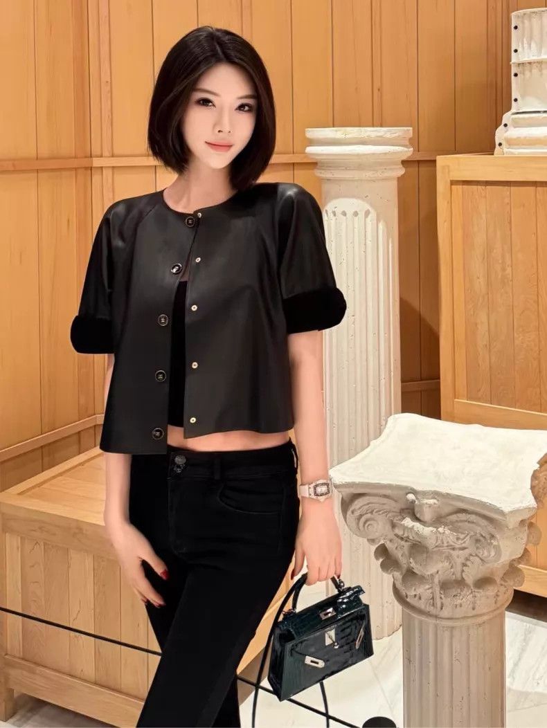 Chanel Chanel Lambskin short-sleeved bow leather jacket Size XS / US 0-2 / IT 36-38 - 9 Thumbnail
