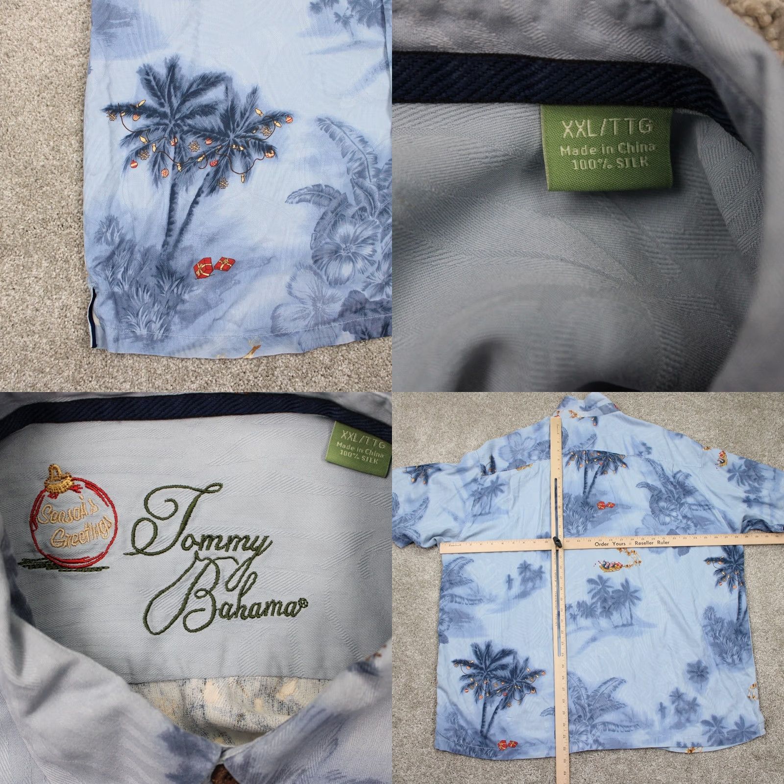 Tommy Bahama Tommy Bahama Hawaiian Shirt Mens 2XL XXL Blue Silk S/S Button Size US XXL / EU 58 / 5 - 8 Thumbnail