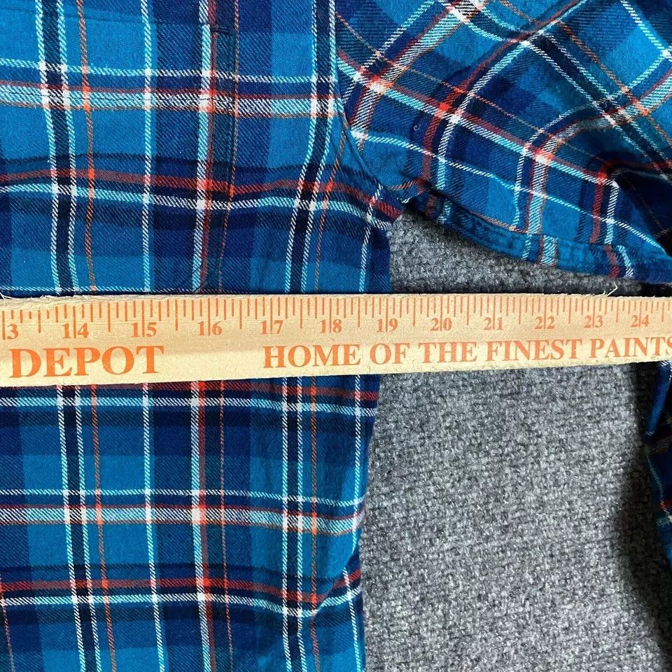 VSTR VSTR Flannel Men's Small Plaid Blue Cotton Button Up S Size US S / EU 44-46 / 1 - 4 Thumbnail