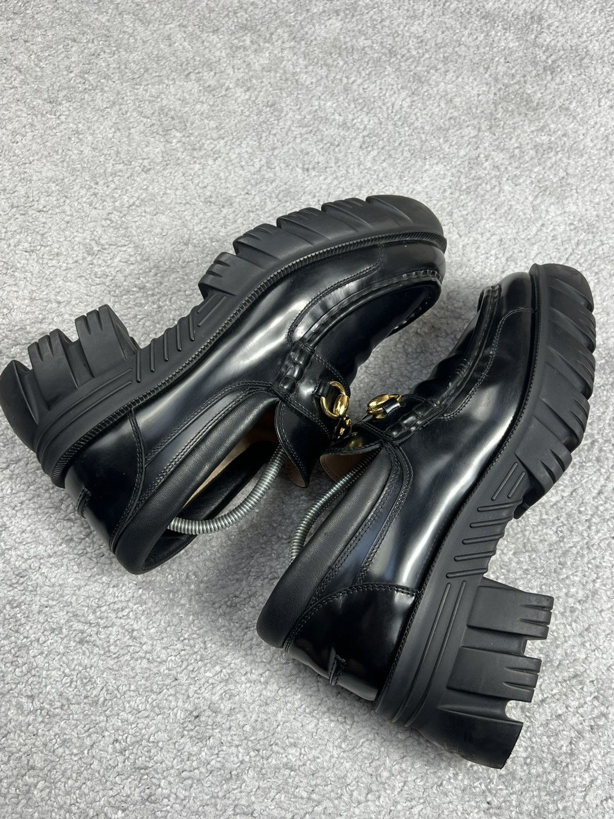 Gucci Gucci Horsebit Platform Lug Sole Black Leather Loafers Size US 10 / IT 40 - 4 Thumbnail