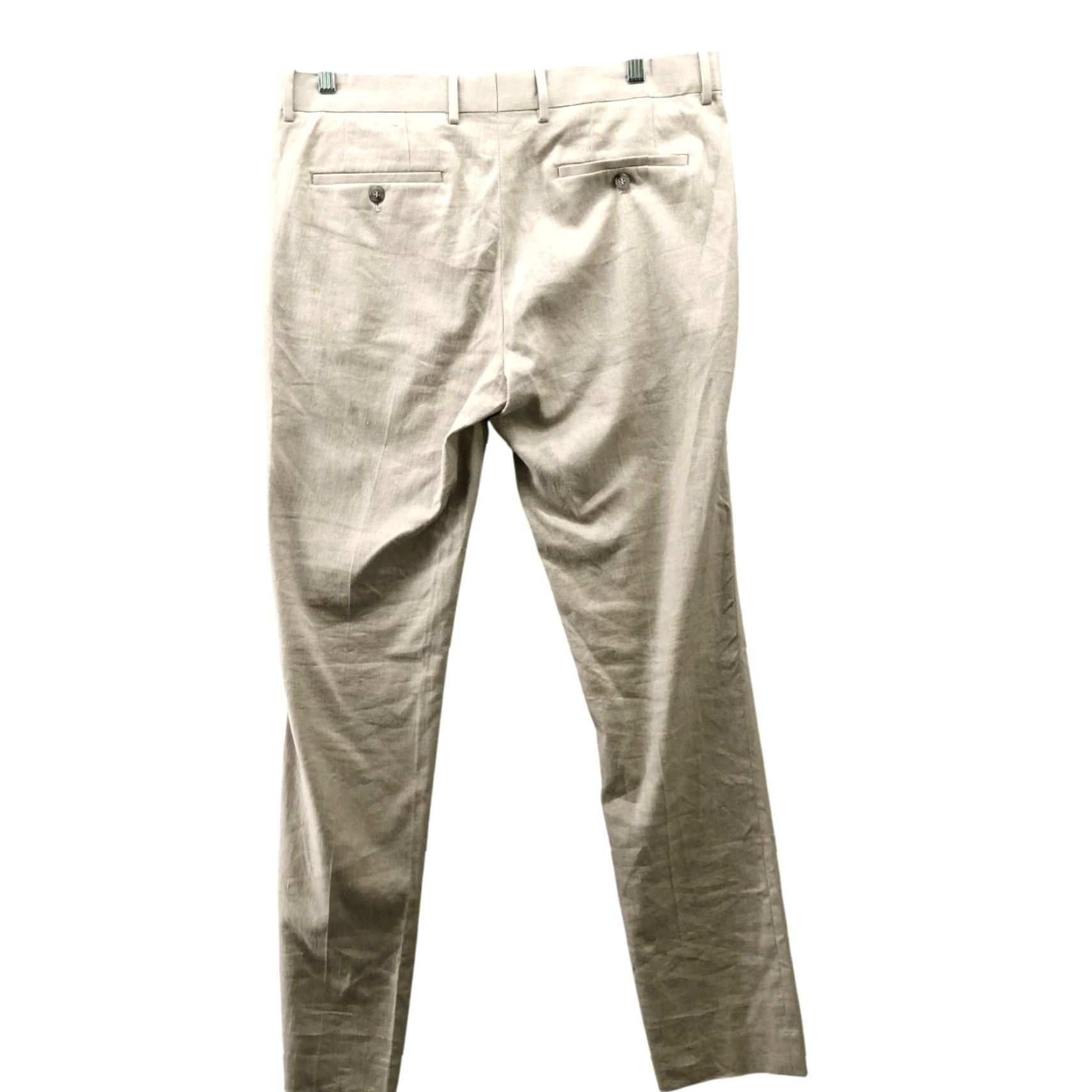 Calibre Calibre Linen Blend Dress Pants Mens 34x33 Beige Flat Front Slim Straight Pants Size US 34 / EU 50 - 2 Thumbnail