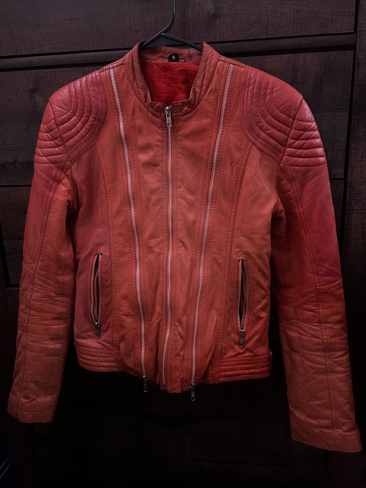 Other Orange leather biker jacket Size US S / EU 44-46 / 1 - 1 Thumbnail