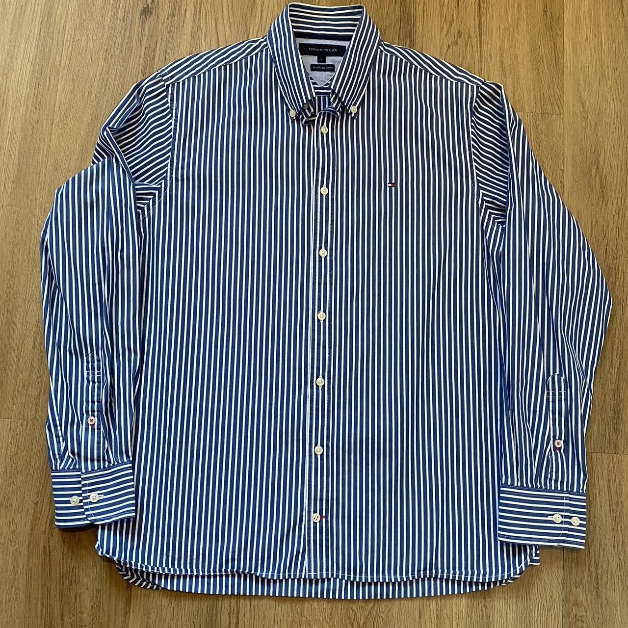 Tommy Hilfiger Blue and white striped cotton Tommy Hilfiger shirt Size US L / EU 52-54 / 3 - 2 Thumbnail
