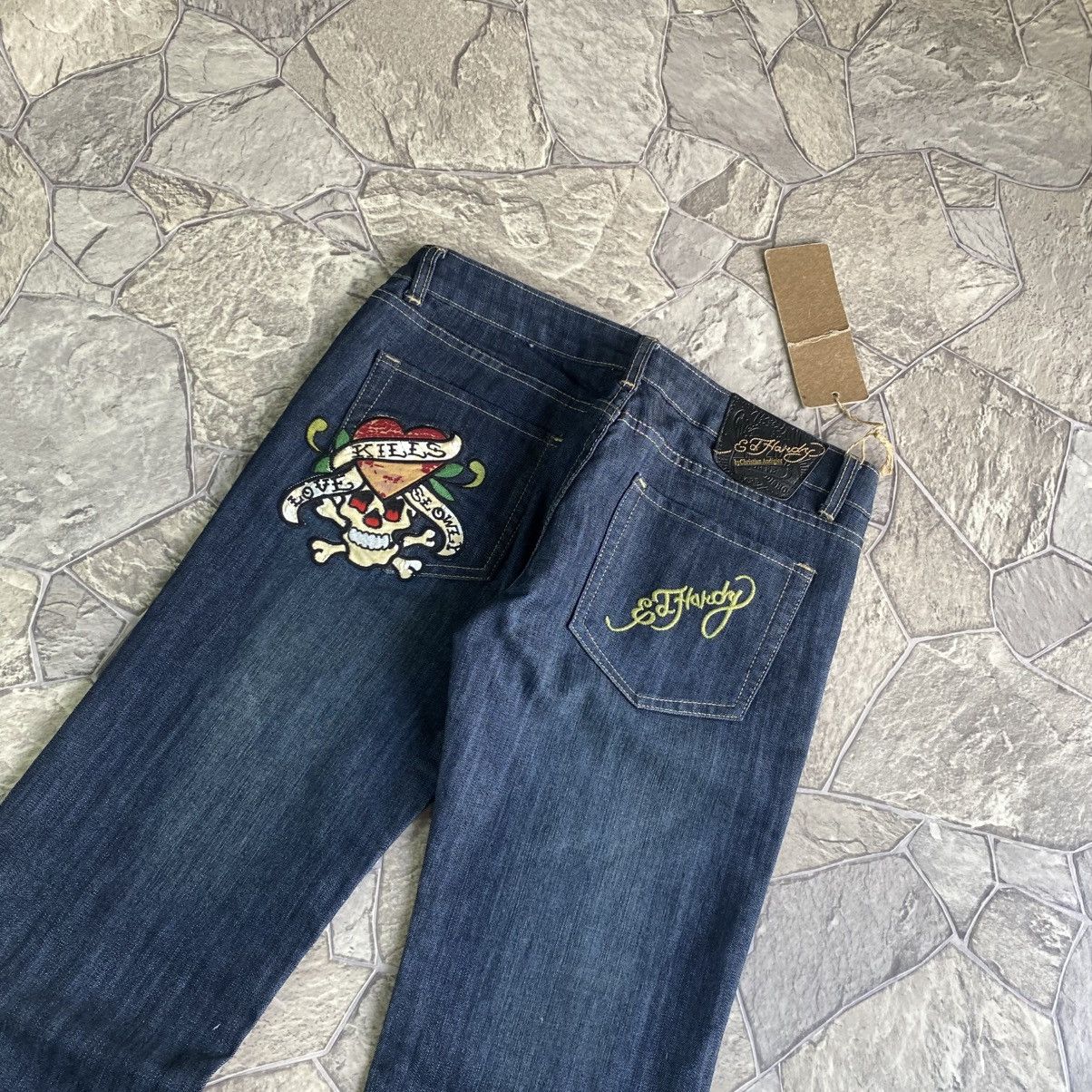 Ed Hardy Vintage Ed Hardy Jeans by Christian Audigier Denim Pants Y2K Size US 31 - 2 Thumbnail