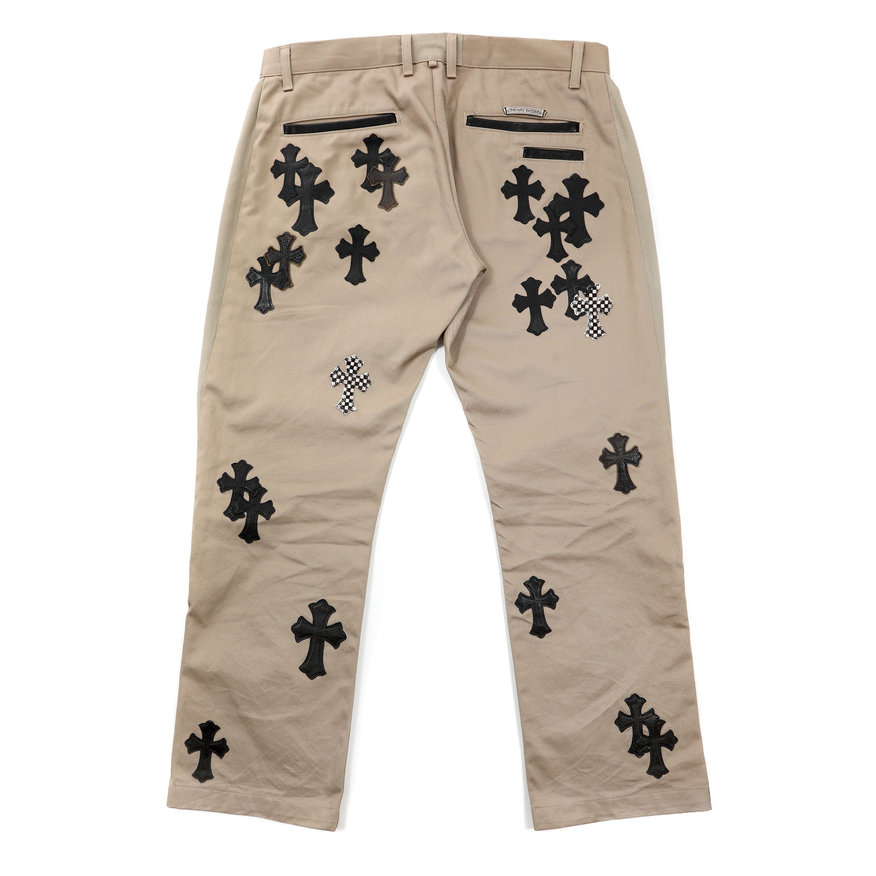Chrome Hearts Tan Multi Checkered and Black Cross Patch Chino Pants Size US 33 - 2 Thumbnail