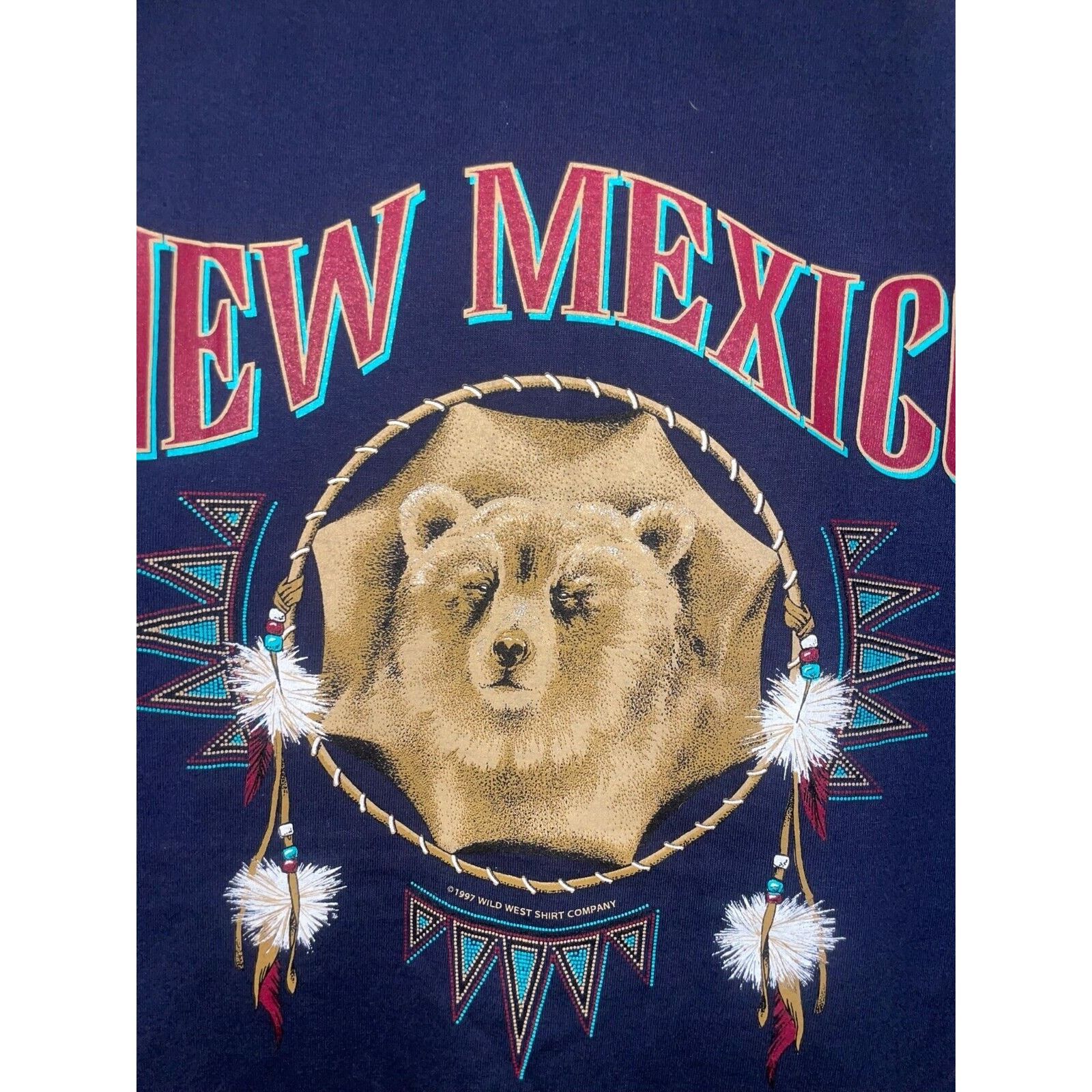 Jerzees Vintage New Mexico Shirt Native Animal Bear VTG 90s Large Size US L / EU 52-54 / 3 - 2 Thumbnail
