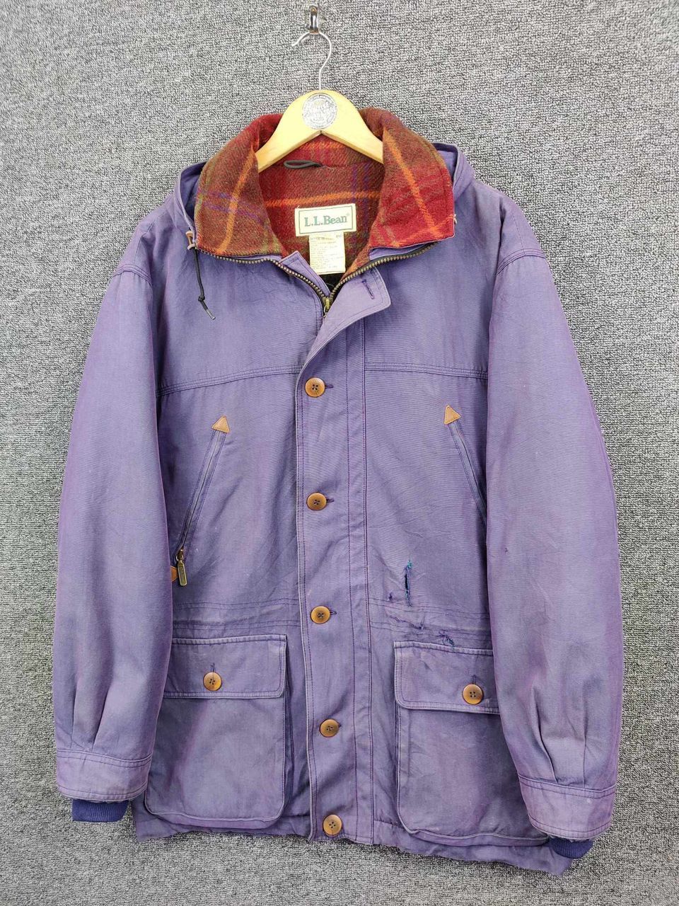 L.L. Bean Vintage L.L. Bean Canvas Wool Lined Hoodie Jacket Size US M / EU 48-50 / 2 - 2 Thumbnail