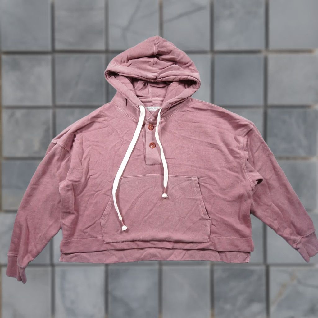 Outerknown Outerknown Hoodie Womens XS Oversized Pink Pullover Hooded Henley Outdoors Sweatshirt Shirt Size XS / US 0-2 / IT 36-38 - 1 Thumbnail