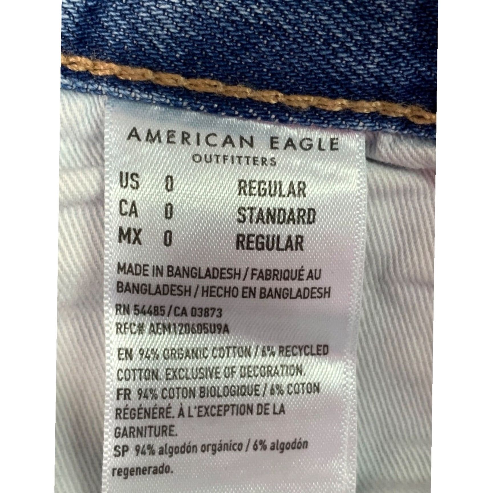 Vintage VINTAGE American Eagle Jeans Womens 90s Straight Leg Denim Size 0 Blue Womens Size 25" / US 0 / IT 36 - 7 Thumbnail