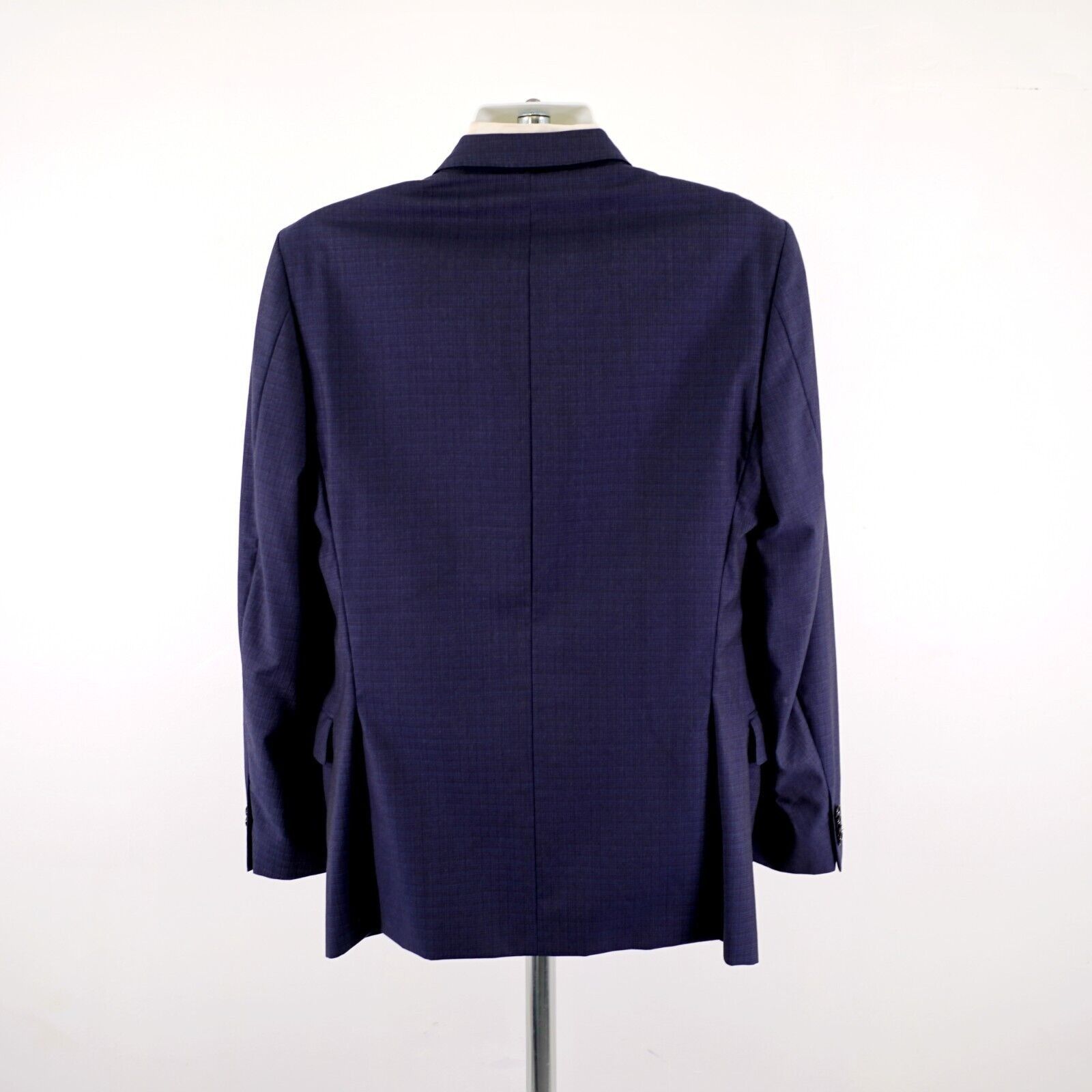 Joseph Abboud Joseph Abboud Reda Super 110s Wool Blue Check 40R 2 Button S Size 40R - 6 Thumbnail