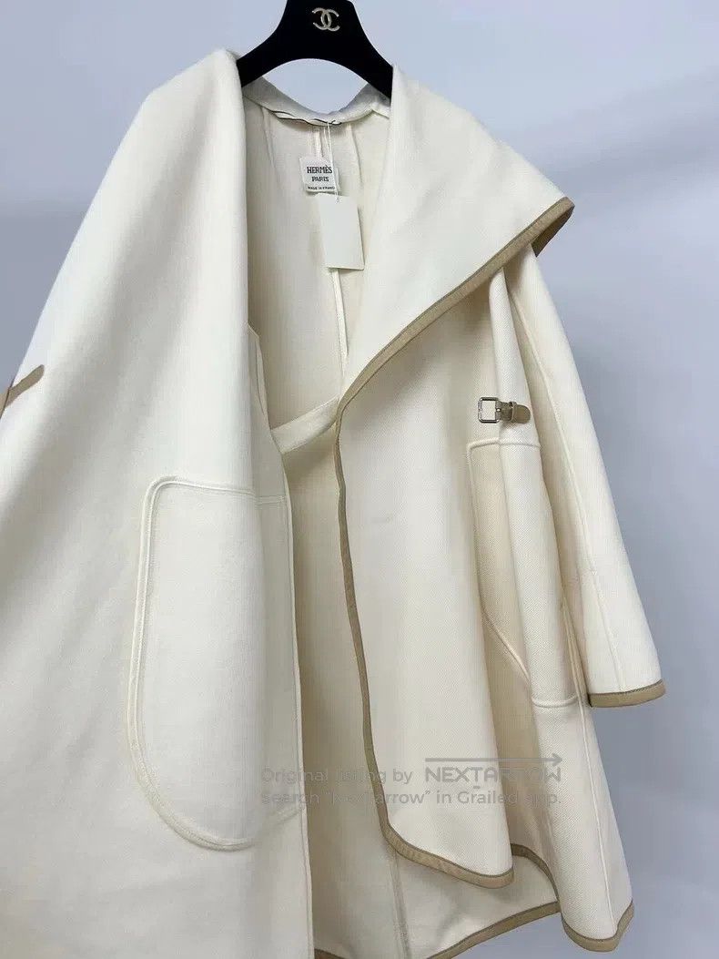 Hermes Hermes White leather-paned coat Size XXS / US 00 / IT 34 - 6 Thumbnail