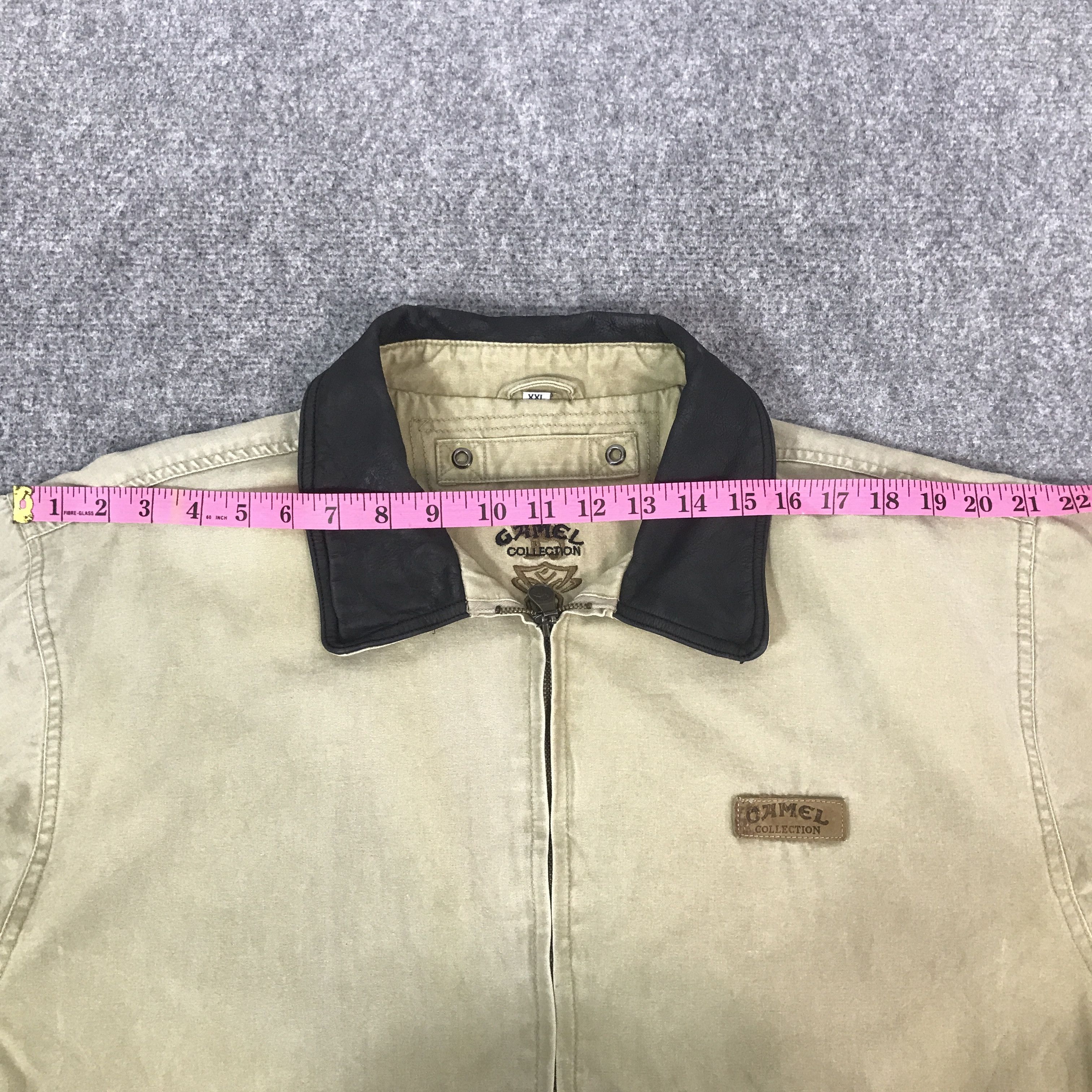 Camel Vintage Camel collection Leather Collar Brown jacket K67B6 Size US L / EU 52-54 / 3 - 6 Thumbnail