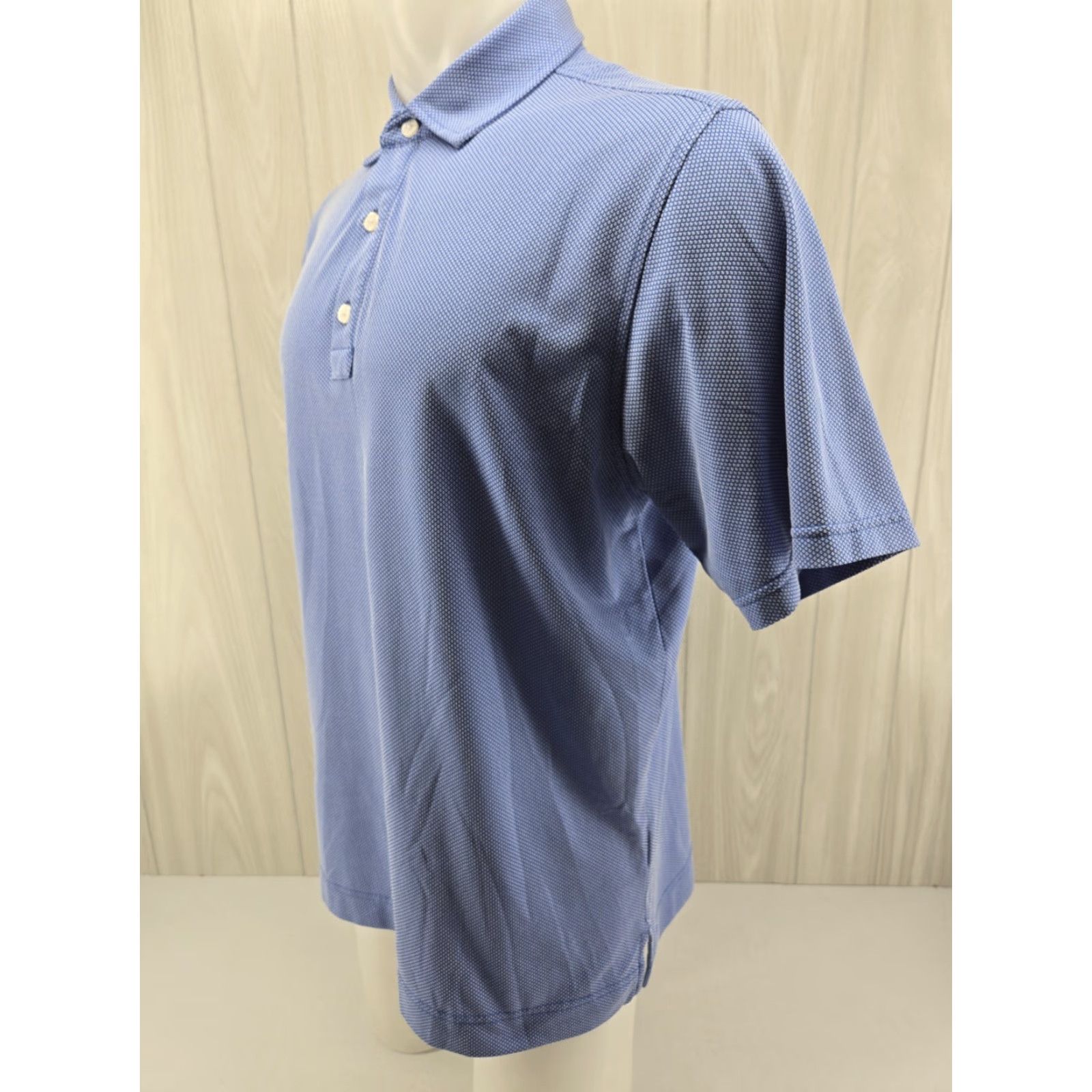 Footjoy FootJoy Polo Shirt Geometric Print Blue Polo Short Sleeve Regular Mens M Blue Geometric Print Sports Golf Tennis Walking Shirt Size US M / EU 48-50 / 2 - 3 Thumbnail
